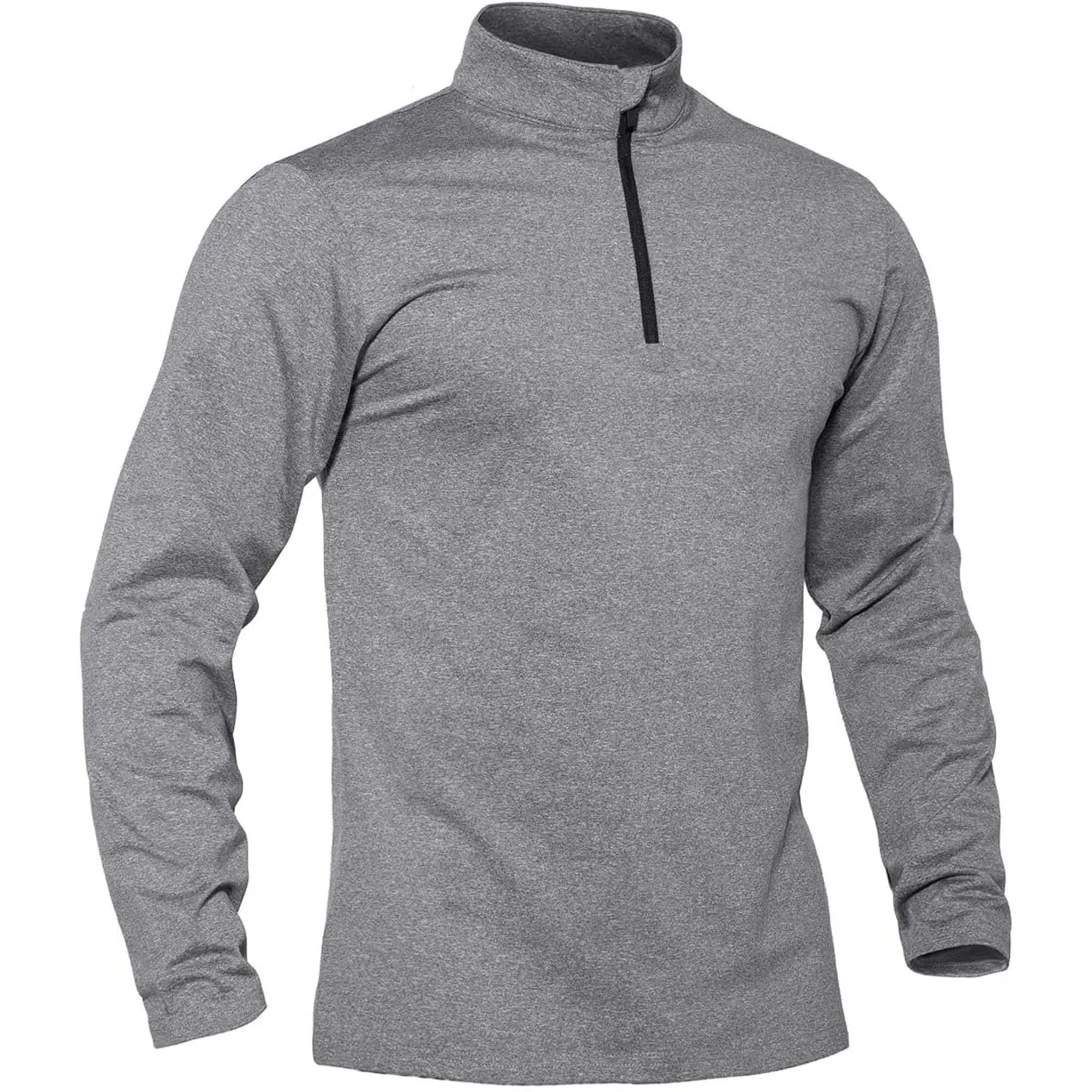 TACVASEN Pullover Herren Langarmshirt Half Zip Fleece Winterpullover Warm Atmungsaktiv Sport Sweatshirt mit Stehkargen