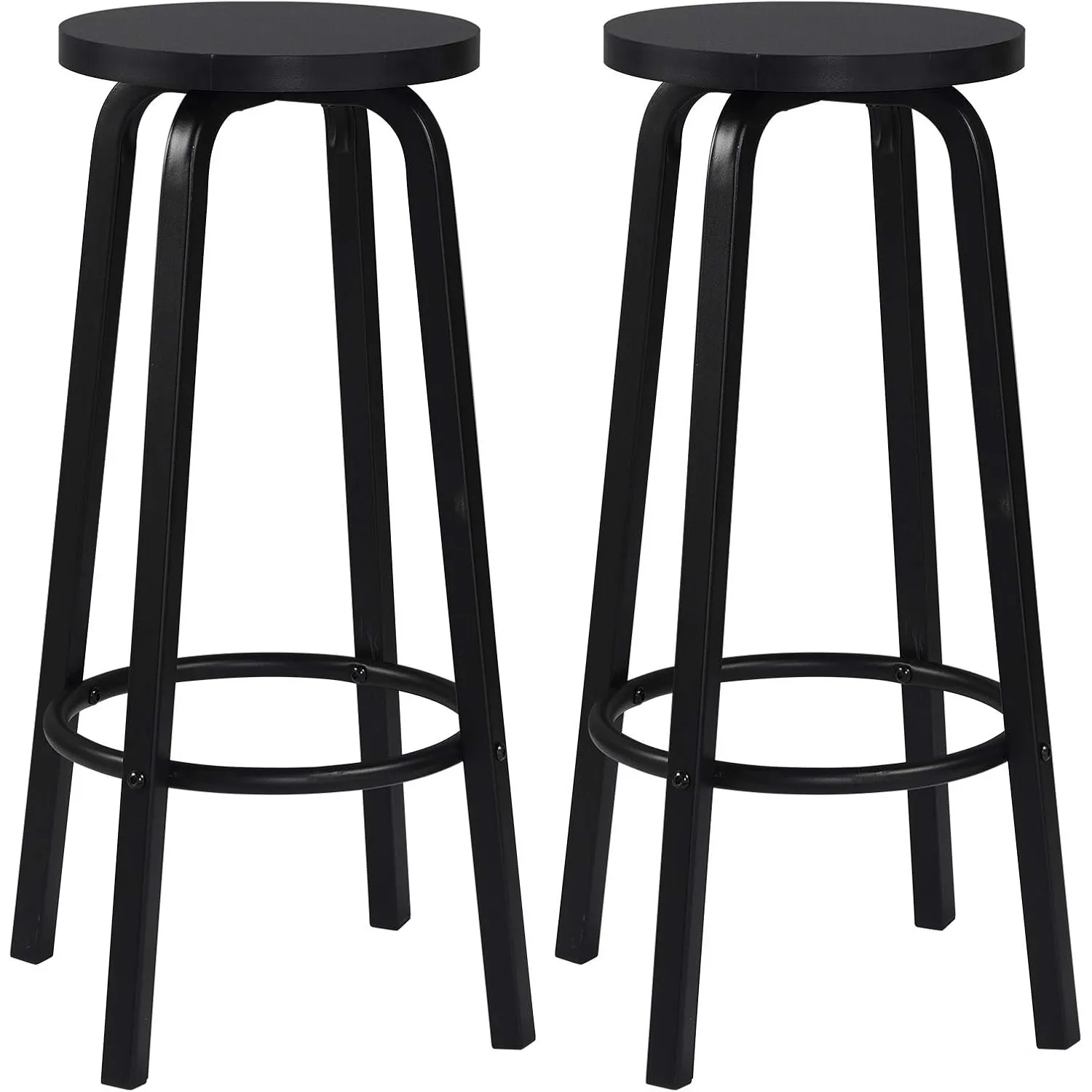 WOLTU Barhocker 2er Set, Runde Tresenhocker 72cm, Schwarz