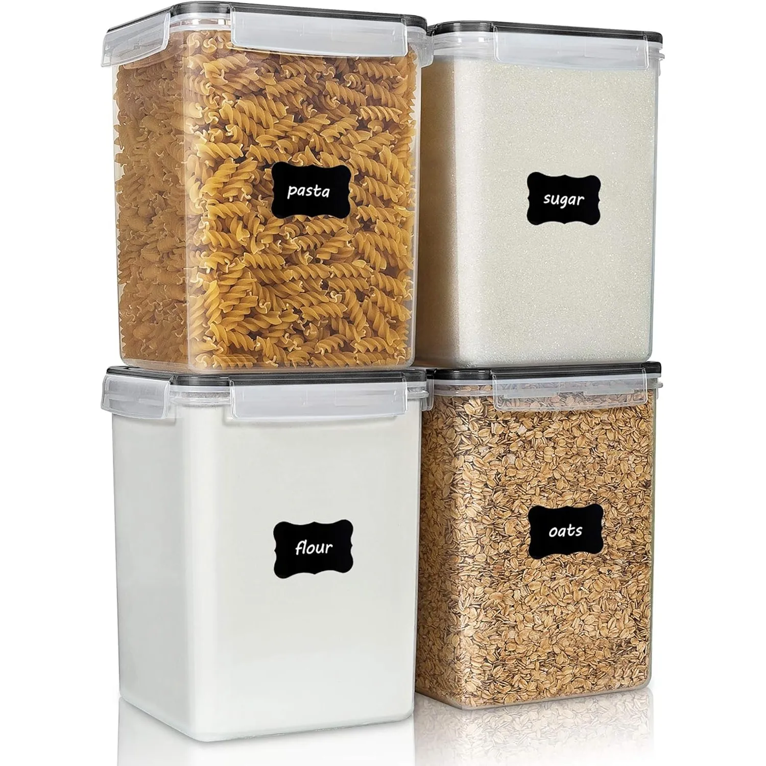 Vtopmart 5.2L Groß Vorratsdosen mit Deckel Luftdicht, 4 Stück Plastik Aufbewahrungsbox Küche Organizer BPA Frei, Aufbew…