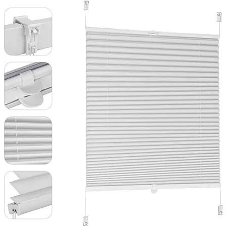 Sekey Plissee ohne Bohren Verdunkelung, Fenster Plissee Klemmfix Jalousie 70 cm breit, Verspannt Blickdicht Sonnenschut…