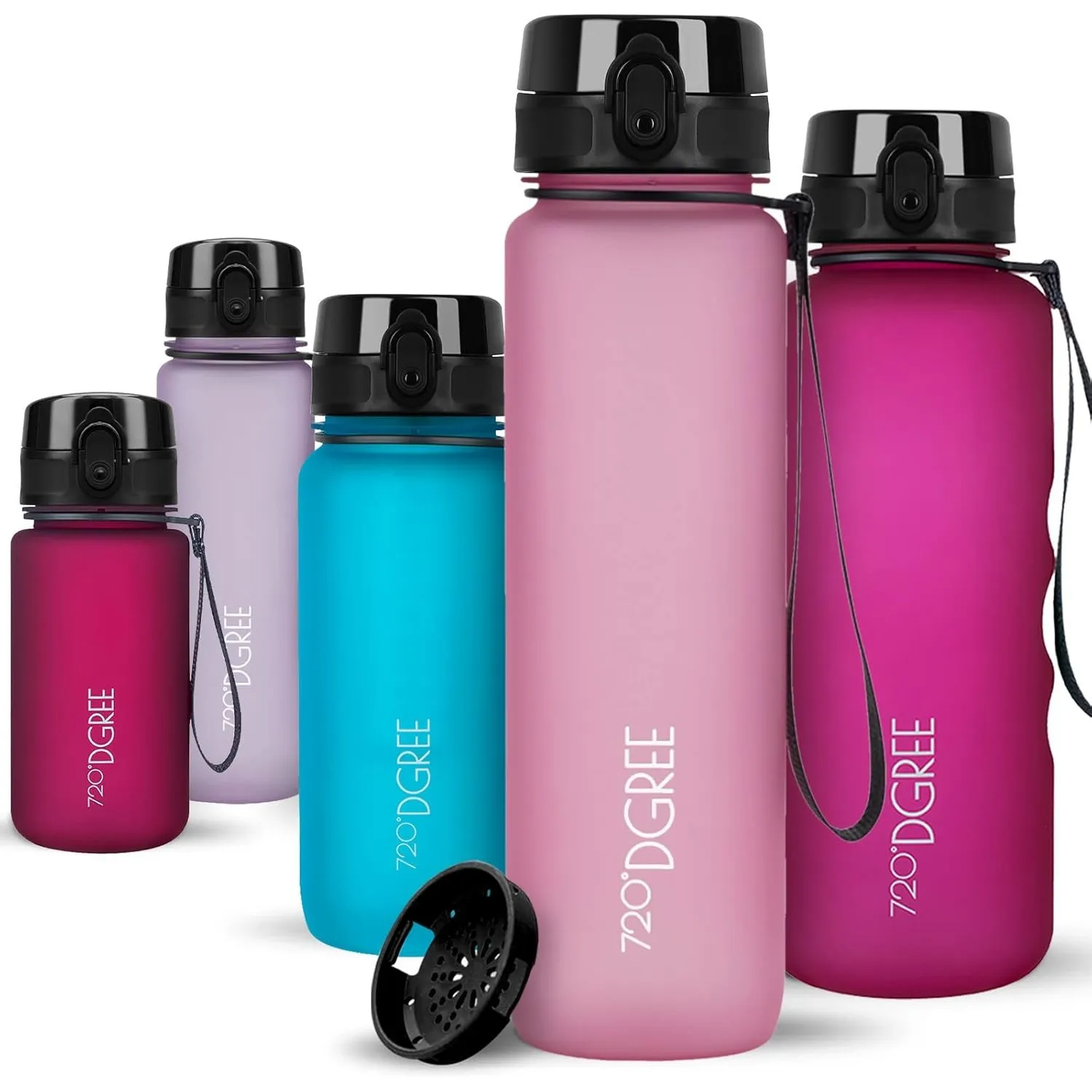 720°DGREE Trinkflasche “uberBottle“ +Sieb - 350ml, 500ml, 650ml, 1000ml, 1,5l, 2l - BPA-Frei - Wasserflasche für Sport,…