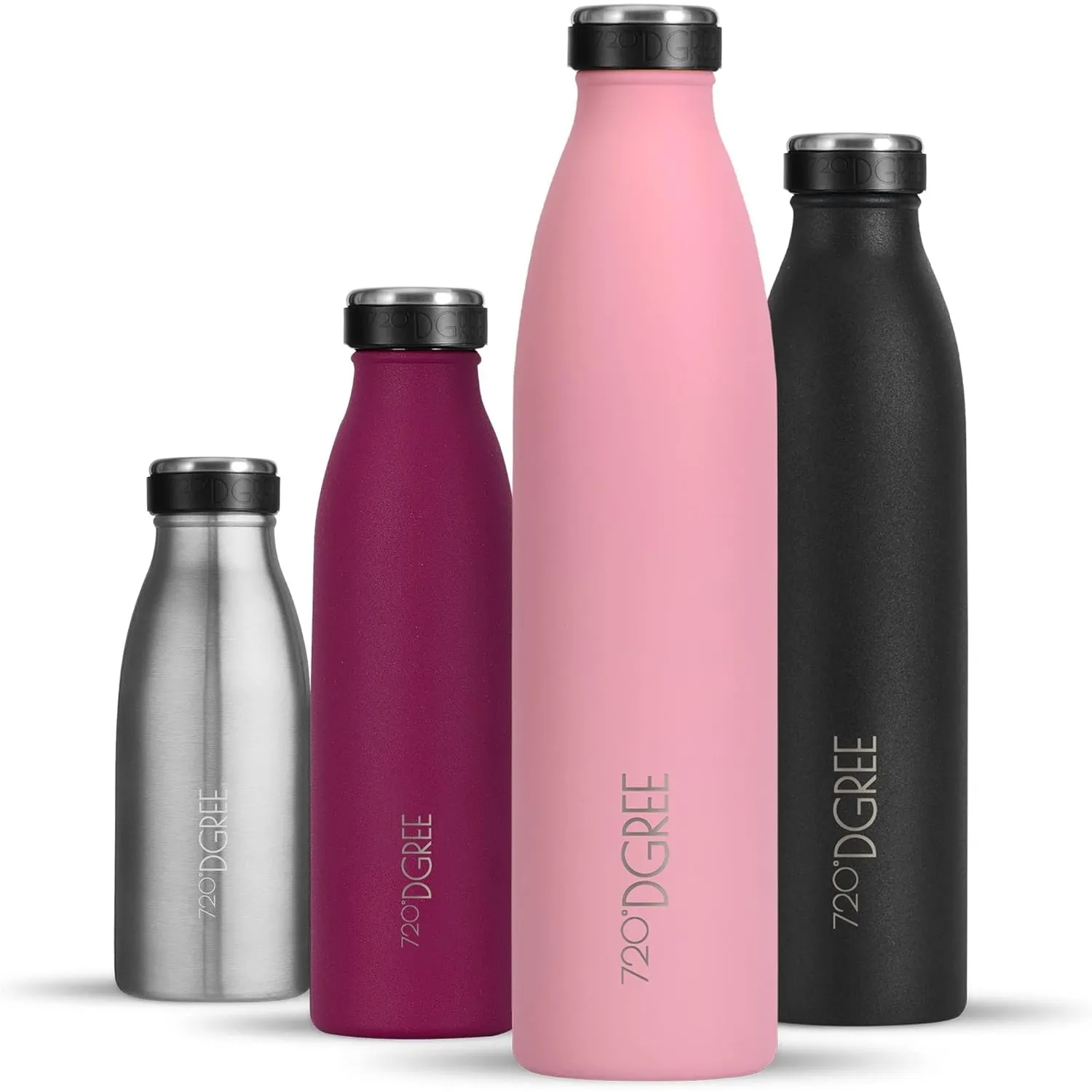 720°DGREE Edelstahl Trinkflasche “milkyBottle” - 1L - BPA-Frei, Auslaufsicher, Kohlensäure geeignet - Thermosflasche fü…