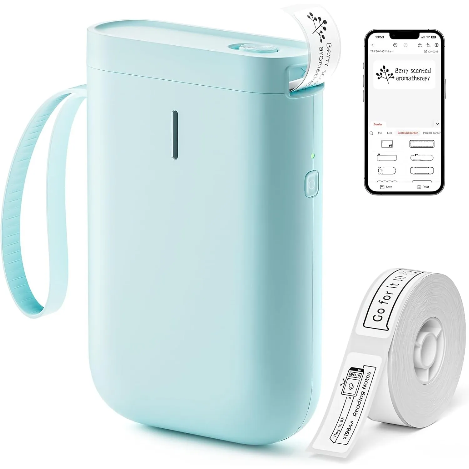 NIIMBOT Namensaufkleber Etikettendrucker, D110 Bluetooth Etikettiergerät | mit Wasserdichte Etiketten 155 Stück/Rolle, …