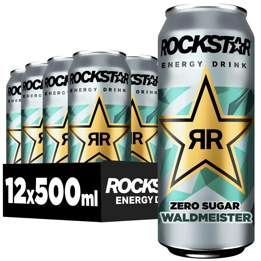 Rockstar Energy Drink Zero Sugar Waldmeister, 12x500ml – koffeinhaltig