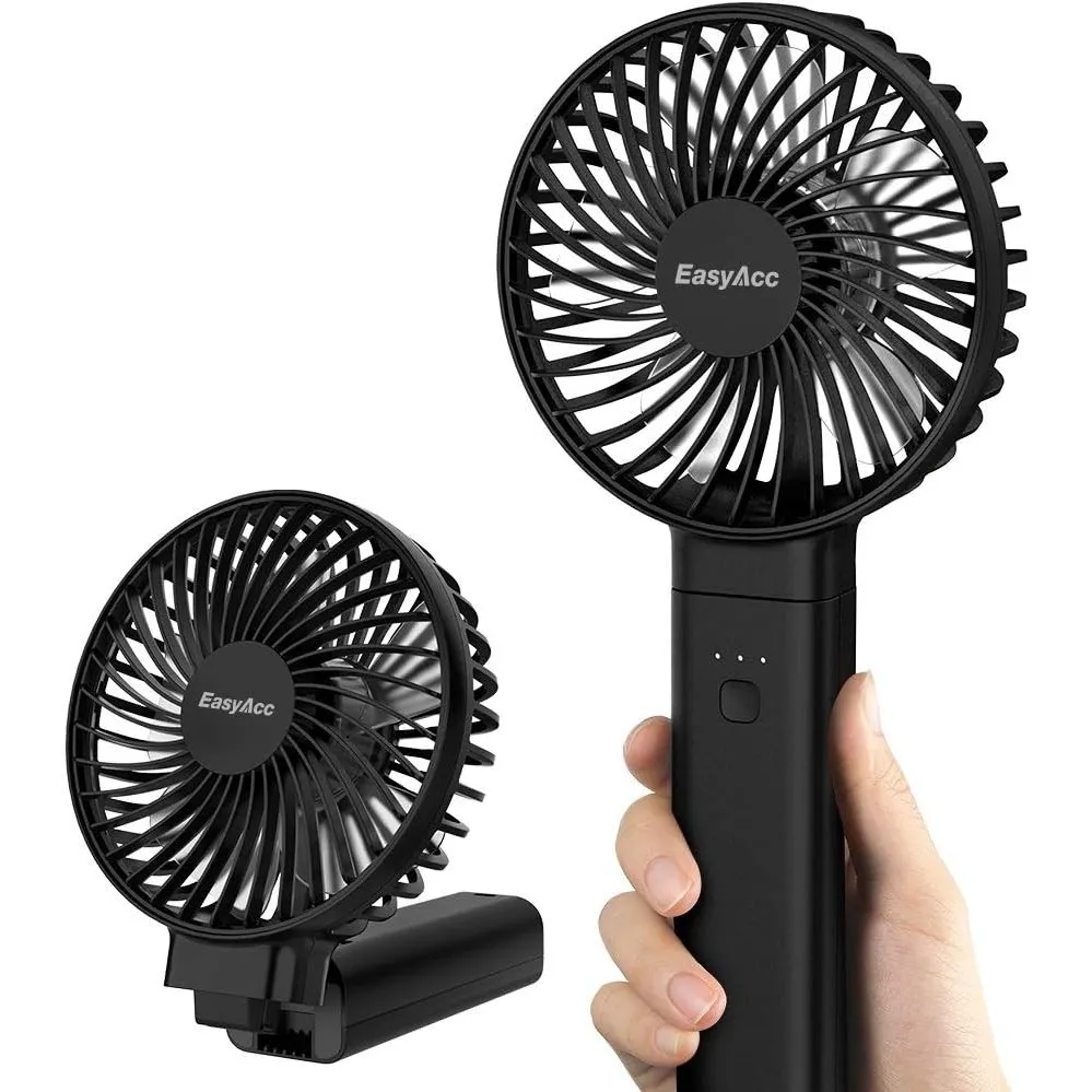 EasyAcc Handventilator, 5000mAh Mini Tragbarer Ventilator mit Powerbank-Funktion, Wiederaufladbar USB Ventilator, Faltb…