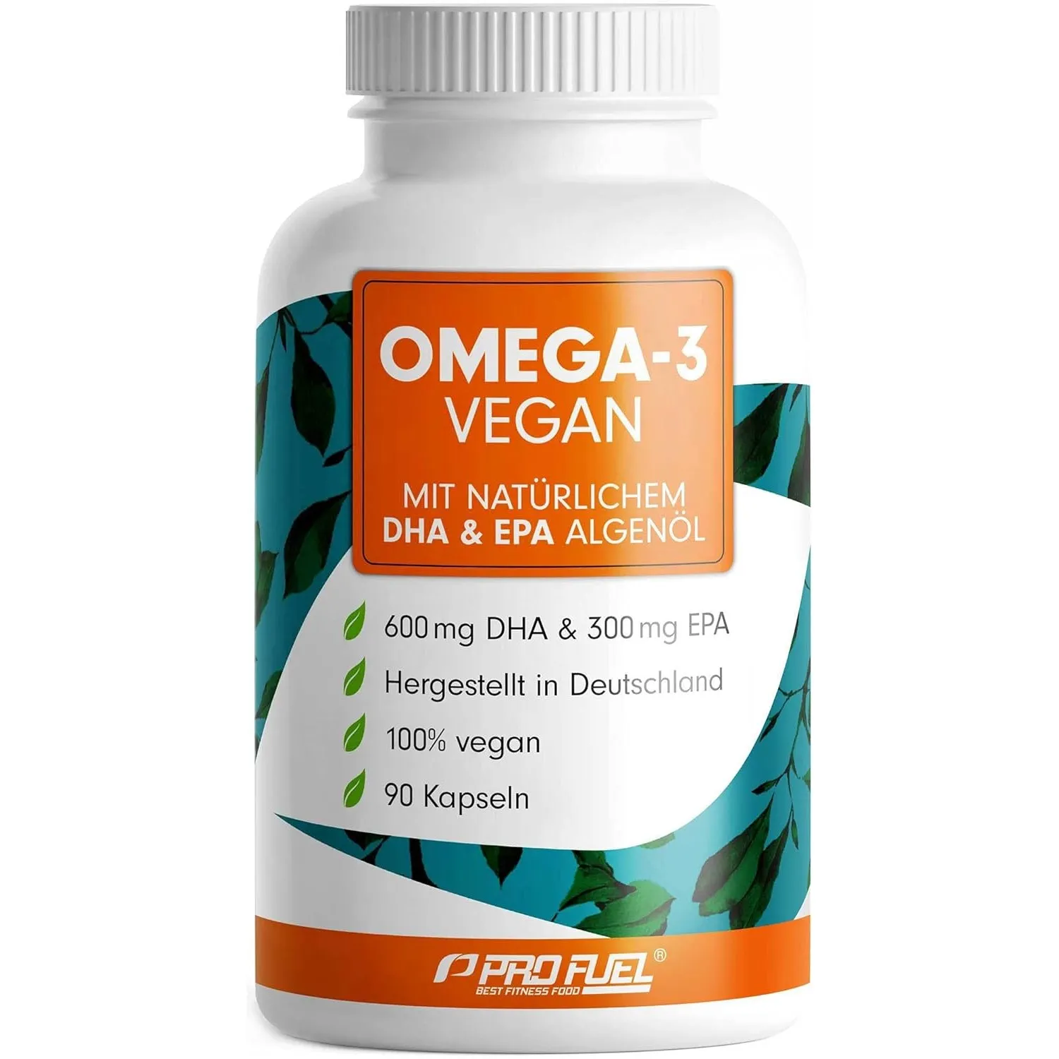 Omega-3 vegan Kapseln 90x - 2000 mg Algenöl pro Tag - mit 600 mg DHA + 300 mg EPA - hochwertige Omega-3 Algenöl Kapseln…