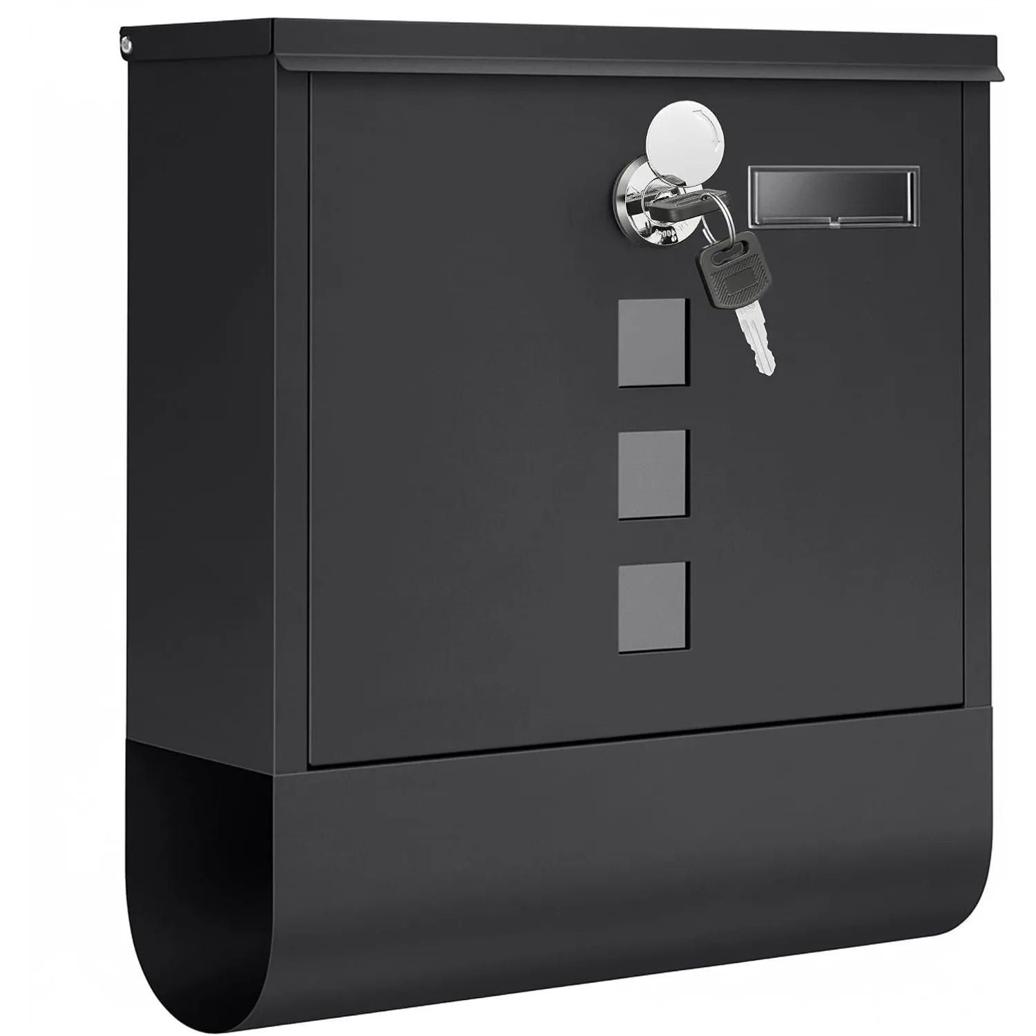 SONGMICS Briefkasten, mit Schloss und Zeitungsfach, 30,8 x 10 x 33,8 cm