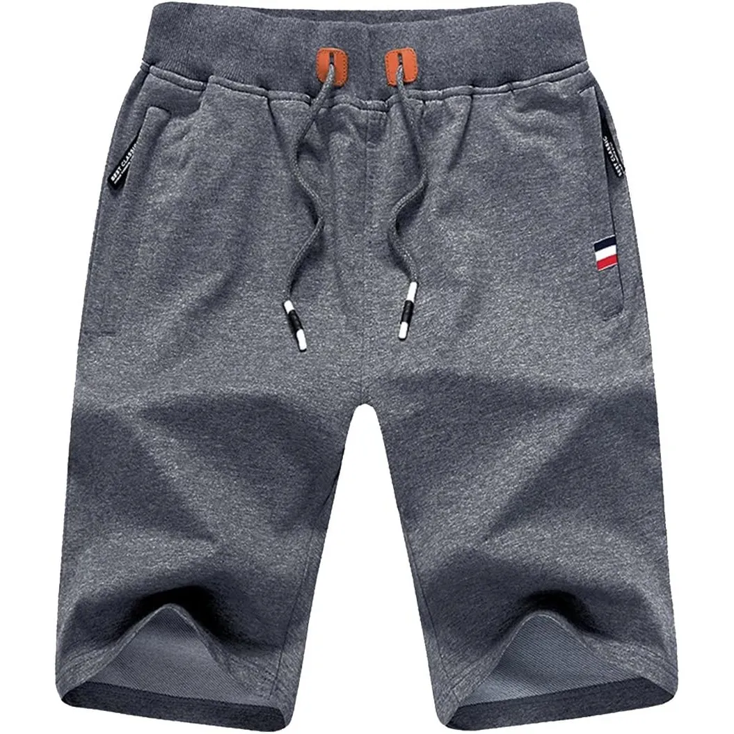 JustSun Kurze Hosen Herren Sport Shorts Sporthose Herren Jogginghose Mit Reißverschluss und Elastische Taille