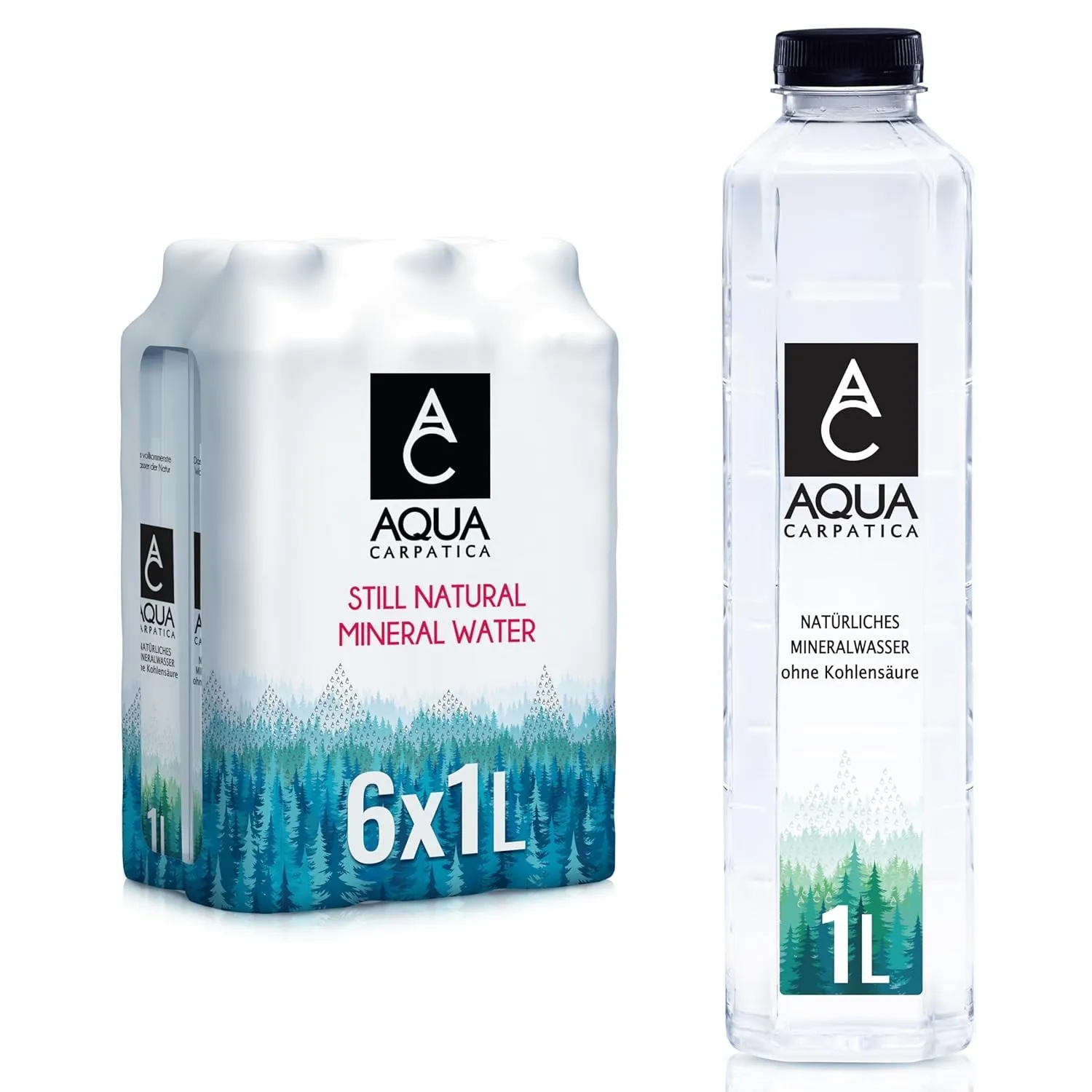 AQUA CARPATICA natürliches Mineralwasser, 6 x 1 Liter, Mit Natürlichen Elektrolyten, 100% Recycelbar, BPA Frei, Perfekt…