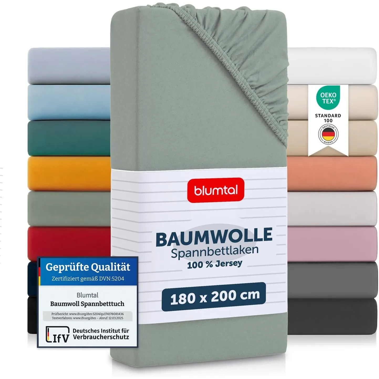 Blumtal® Basics Spannbettlaken 180x200x30cm Jersey im 2er Set - Bettlaken aus 100% Baumwolle - Oeko-TEX zertifiziertes …