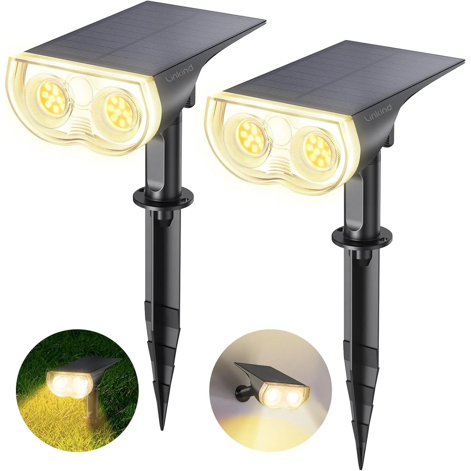 Linkind LED Solarlampen StarRay, Dusk to Dawn Licht Sensorik Solarleuchte, IP65 wasserdicht Außenwandleuchte, 800lm 300…