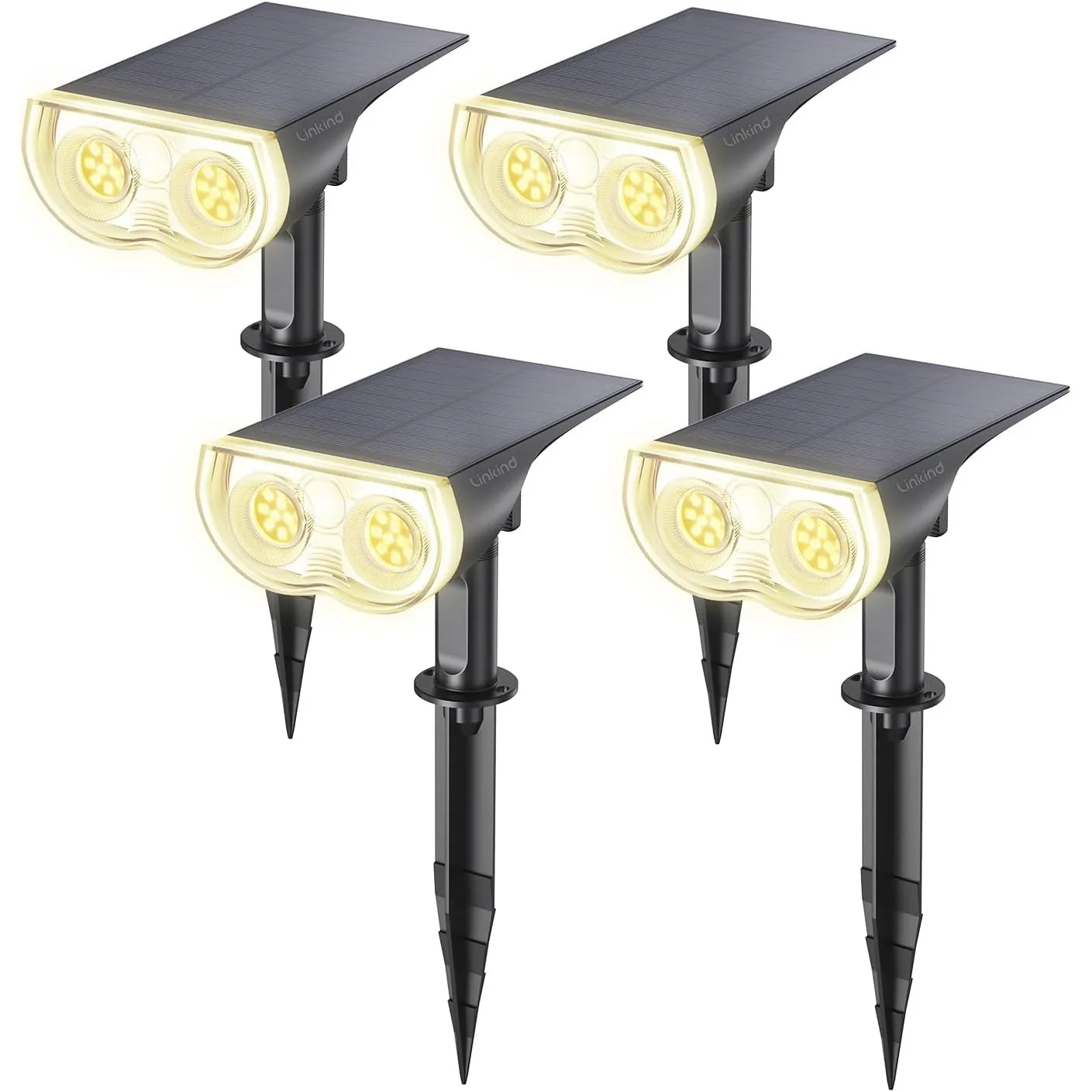 Linkind LED Solar Gartenlampen 800LM Licht-Sensorik Solarleuchten, 3000K Warmweiß Solarlicht, 22 LEDs IP65 Gartenstrahl…