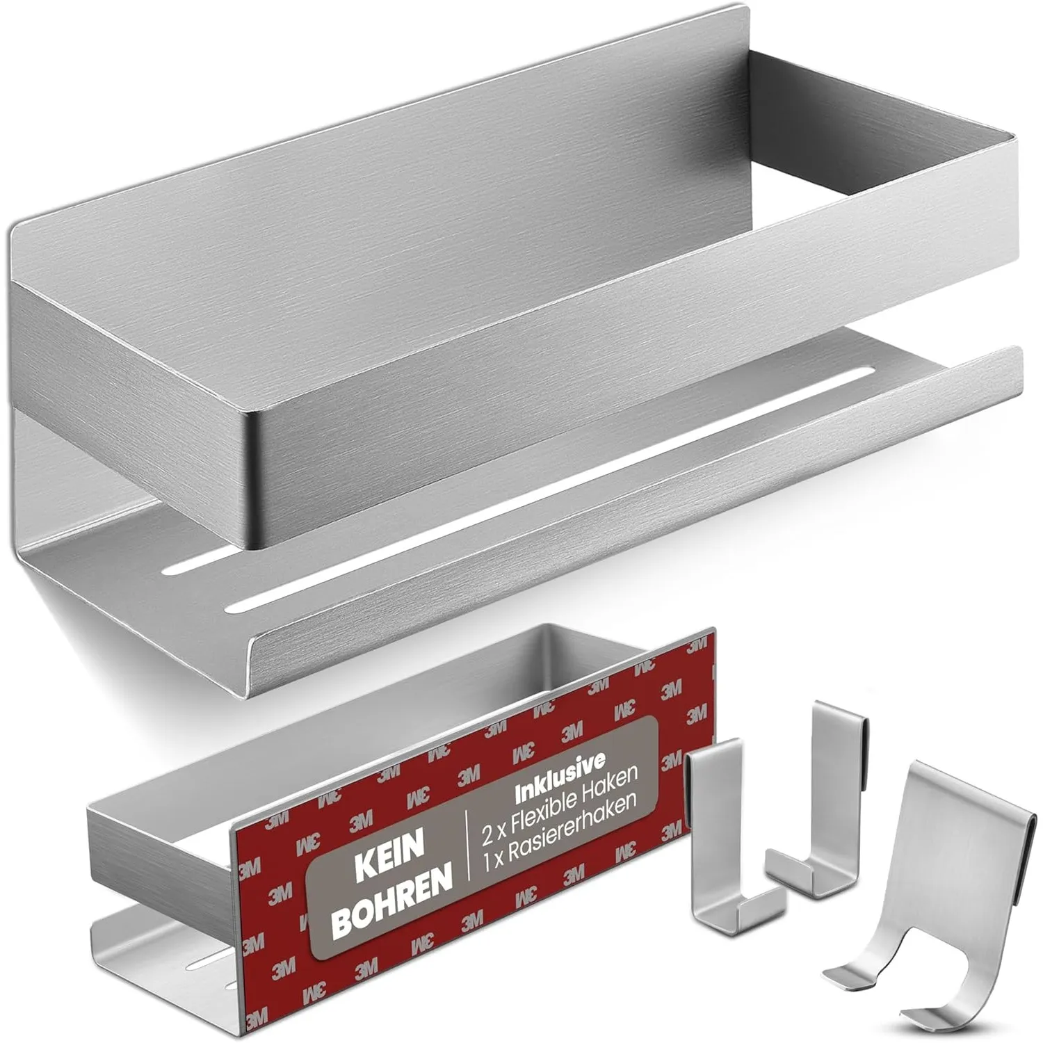 LIEBHEIM Duschablage Ohne Bohren - Badregal - Badezimmer Organizer - Duschregal - Badezimmer Regal - Duschregal Ohne Bo…