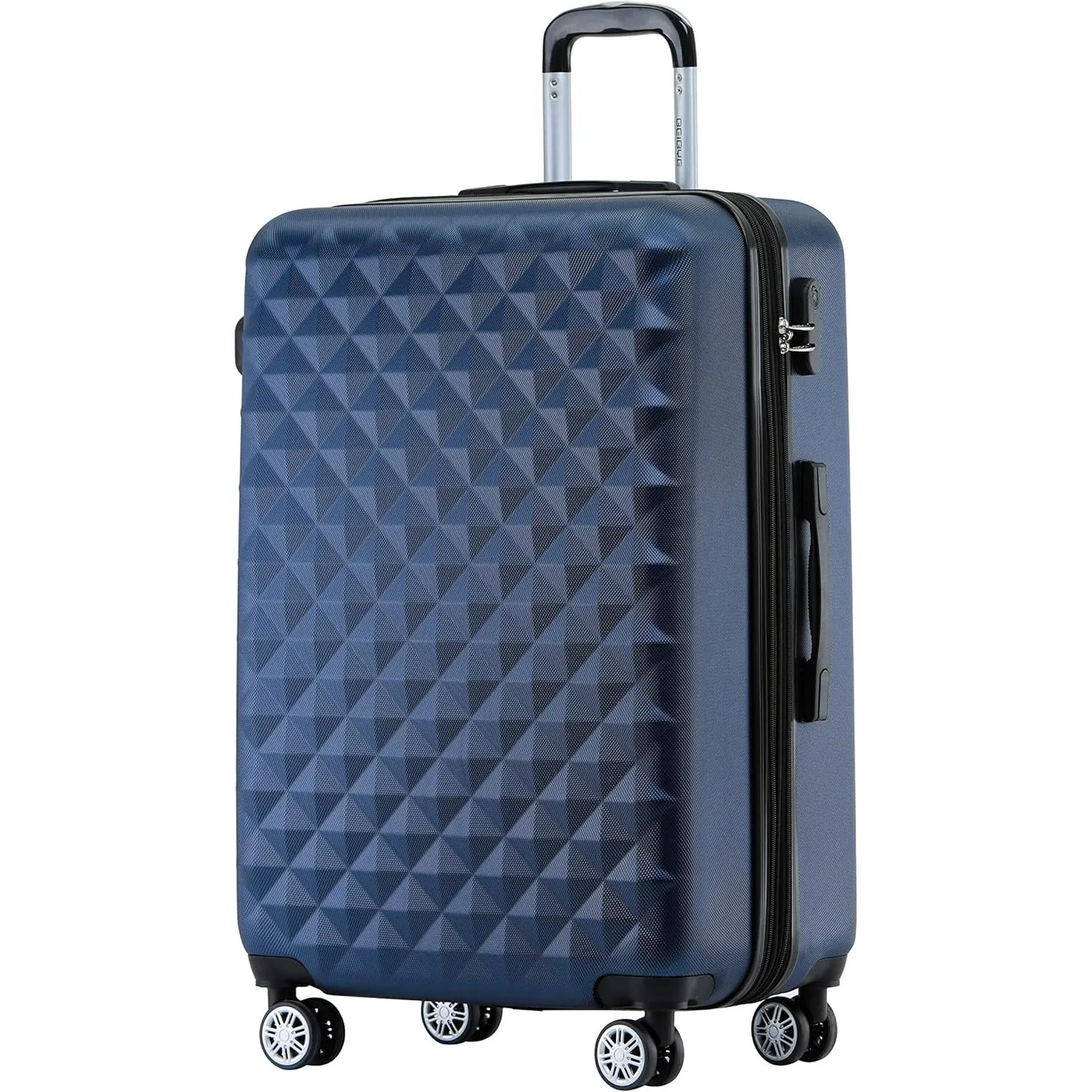 BEIBYE Zwillingsrollen 2066 Hartschale Trolley Koffer Reisekoffer Gepäck M-L-XL-Set (Dunkelblau, XL)