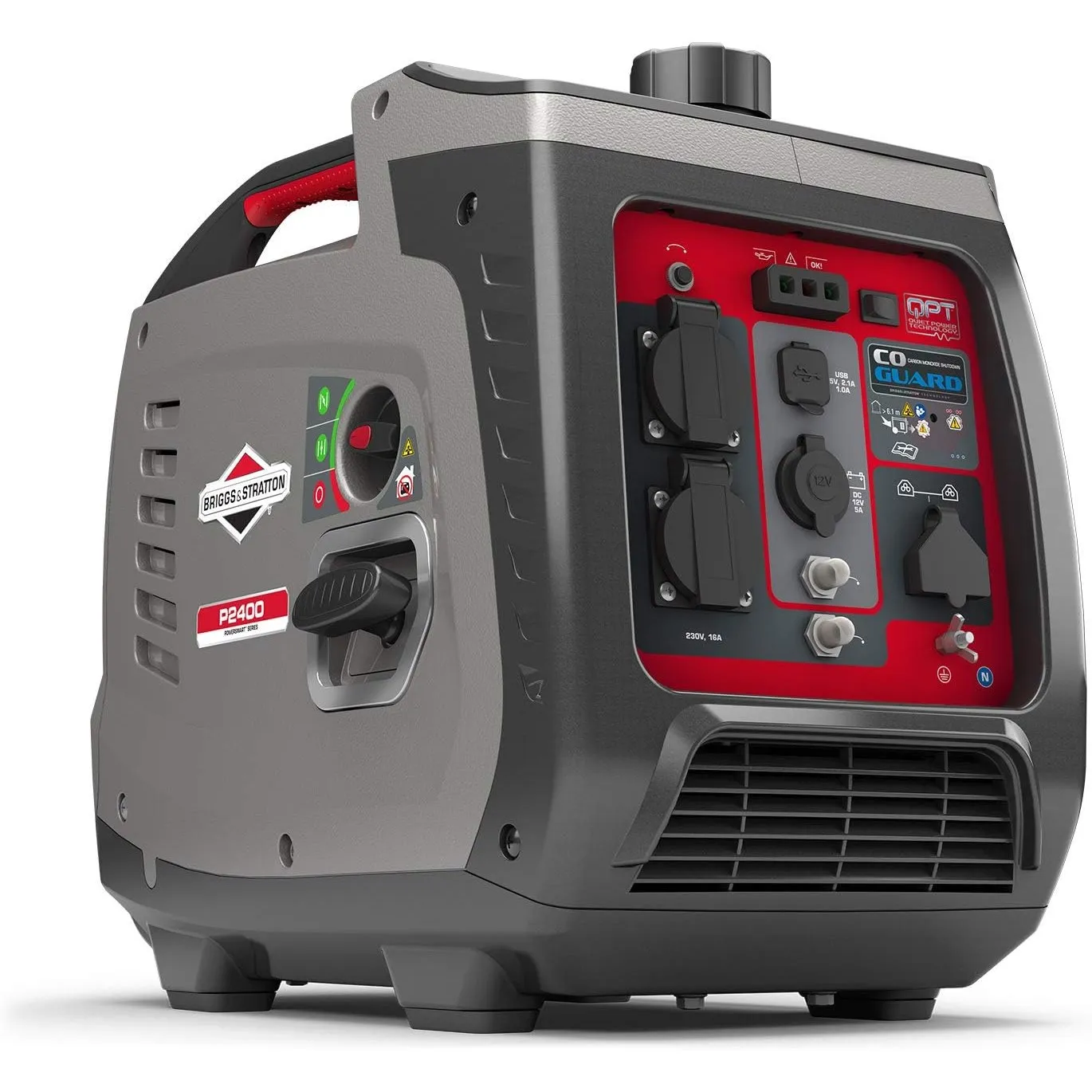 Briggs & Stratton 030800 Benzin Inverter Stromerzeuger Generator der PowerSmart Serie P2400 mit 2400 Watt/1800 Watt sau…