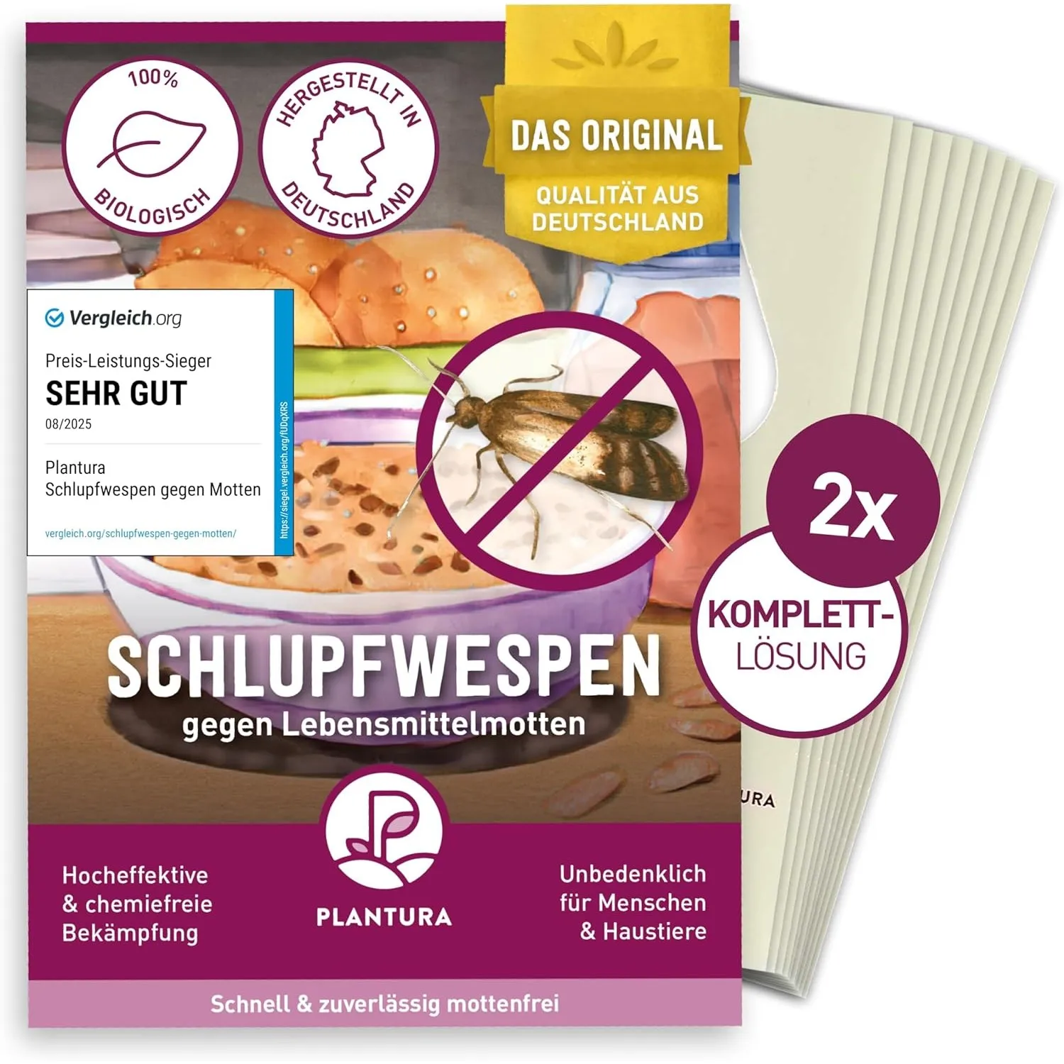 Plantura Schlupfwespen gegen Lebensmittelmotten, 6 Karten