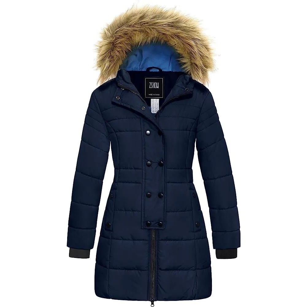 ZSHOW Winterjacke Mädchen Warm Baumwolle Wasserdicht Outdoor KapuzenMäntel