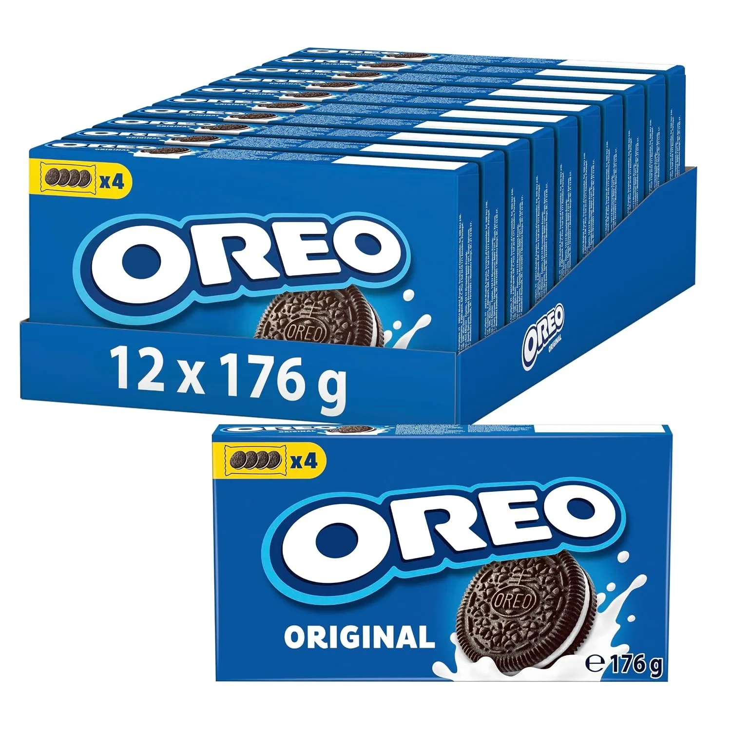 OREO Original Schokoladenkekse mit Vanillecreme, 176 g (12er-Pack)