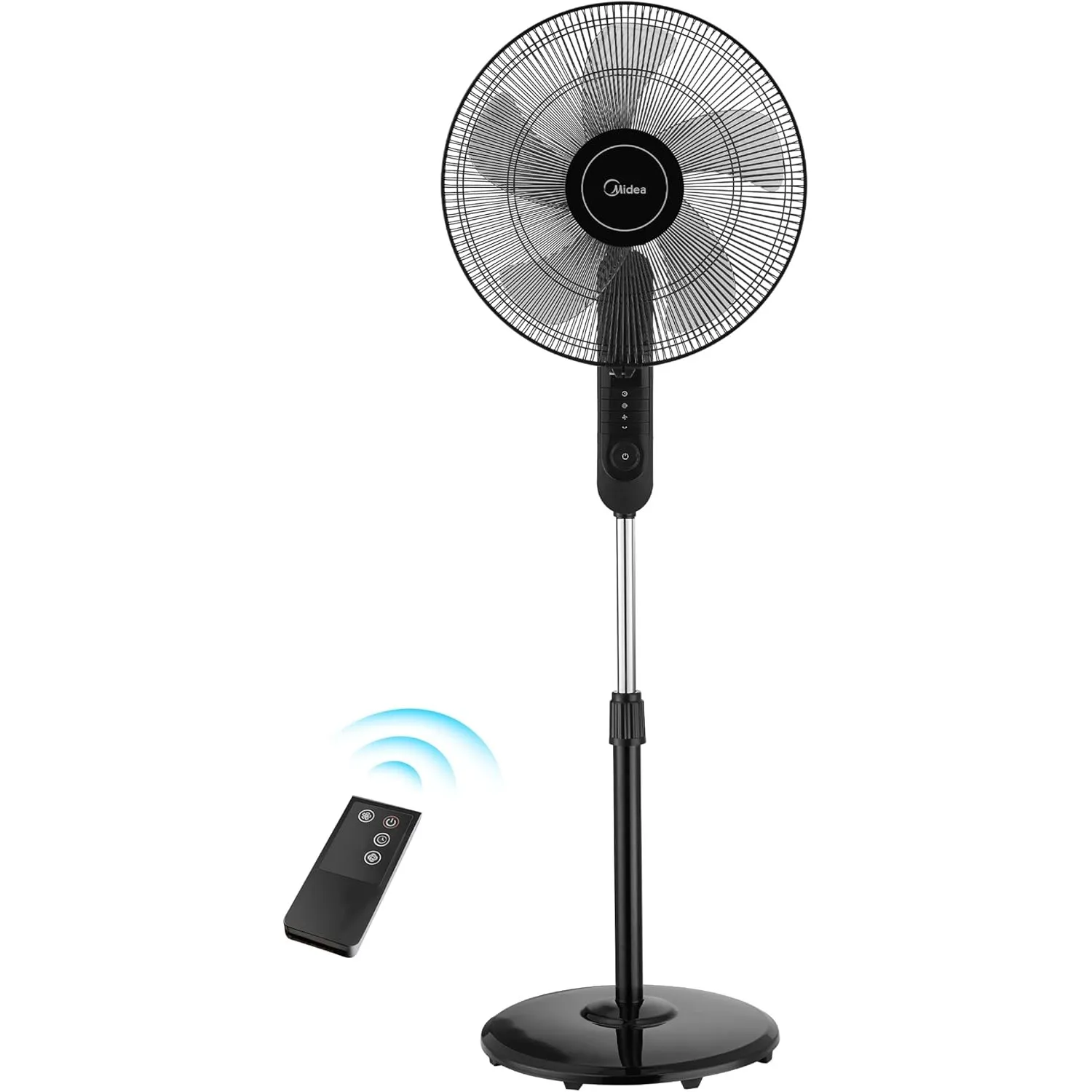 Midea FS40-15FR Standventilator Leise mit Fernbedienung,3 Geschwindigkeitsstufen,LED Anzeige, 7,5H Timer,höhenverstellb…