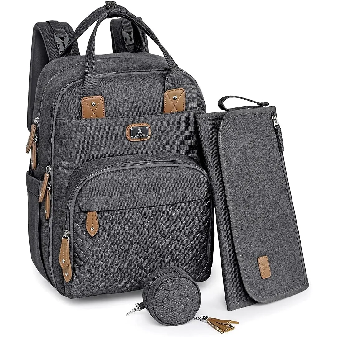 Dikaslon Wickeltasche Rucksack Großer Wickelrucksack mit Multifunktions-Babytaschen und mobiler Wickelauflage - Schnull…