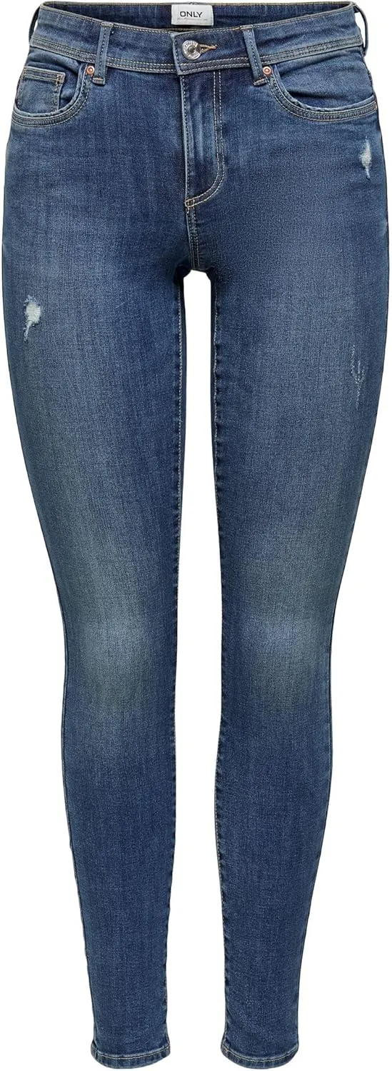 ONLY Female Skinny Jeans ONLWAUW Mittlere Taille Skinny Fit Jeans