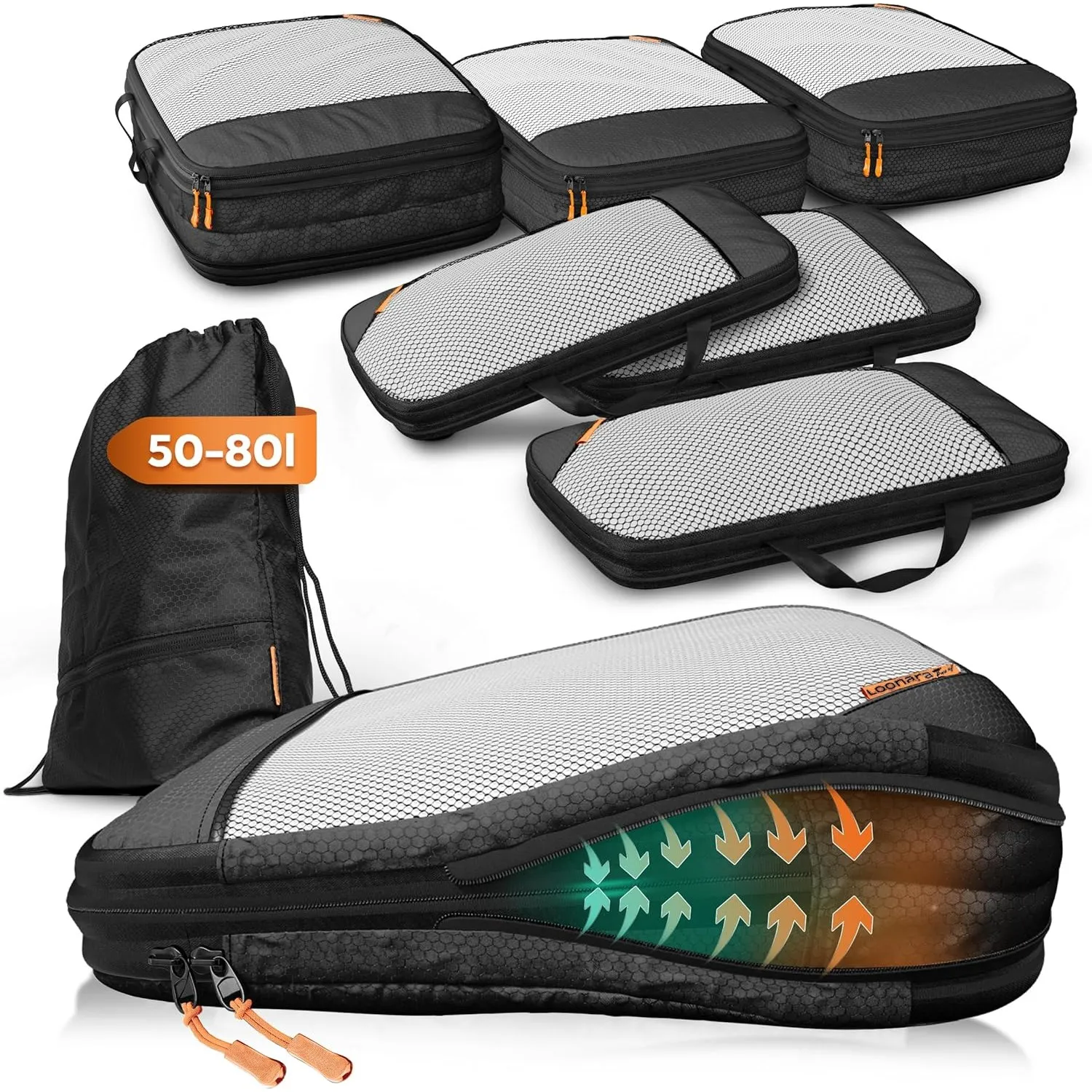 Compression Packing Cubes Set - Packwürfel Koffer Organizer Set Kompression