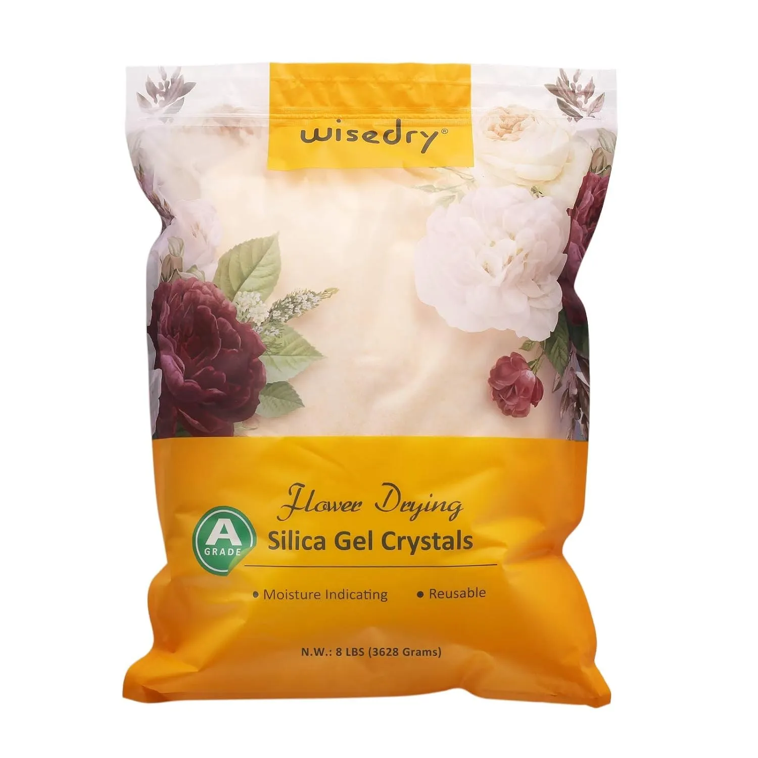 Wisedry Silicagel zum Trocknen von Blumen 8 LBS (3,6 kg), Feine Kristalle, Kieselgel Trockenmittel, Wiederverwendbares …