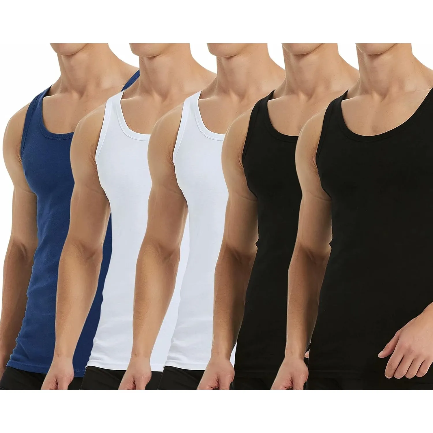 Falechay Unterhemd Herren Tank Top 3/5er Pack Baumwolle Sportunterhemden