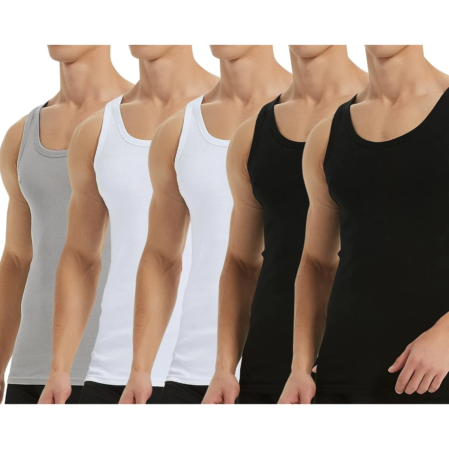Falechay Unterhemd Herren Tank Top 3/5er Pack Baumwolle Sportunterhemden | ärmellos,Unterhemden Herren,Tanktop Männer,A…