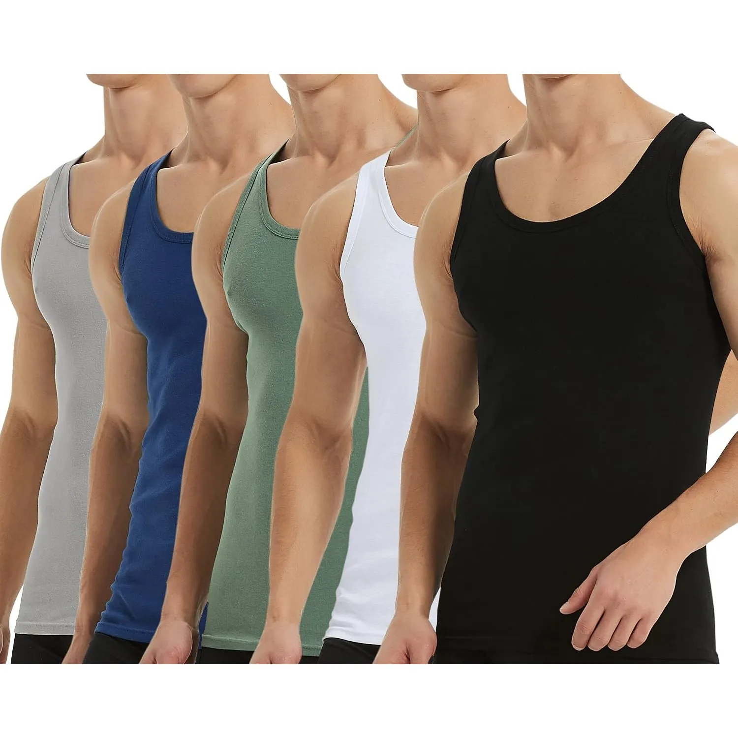 Falechay Unterhemd Herren Tank Top 3/5er Pack Baumwolle Sportunterhemden | ärmellos,Unterhemden Herren,Tanktop Männer,A…