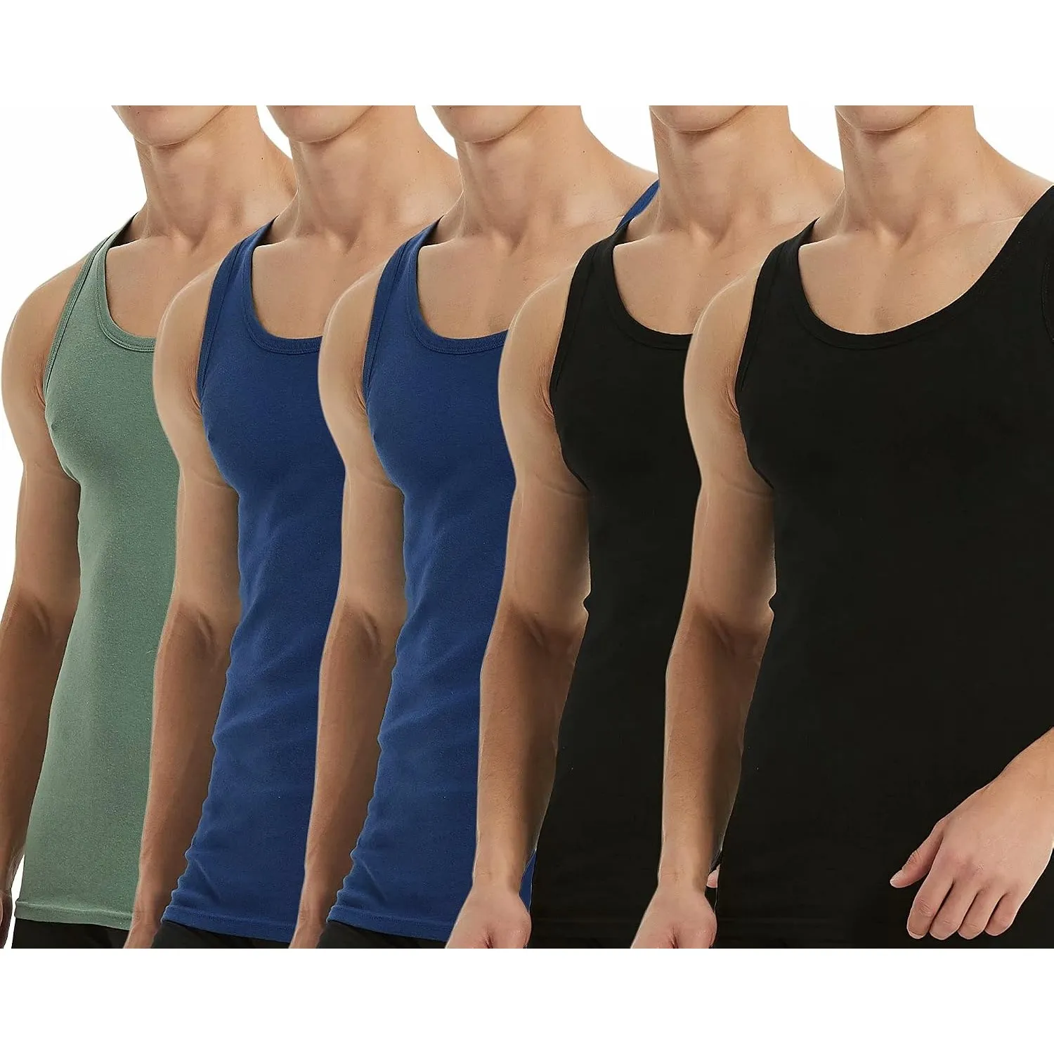 Falechay Unterhemd Herren Tank Top 3/5er Pack Baumwolle Sportunterhemden