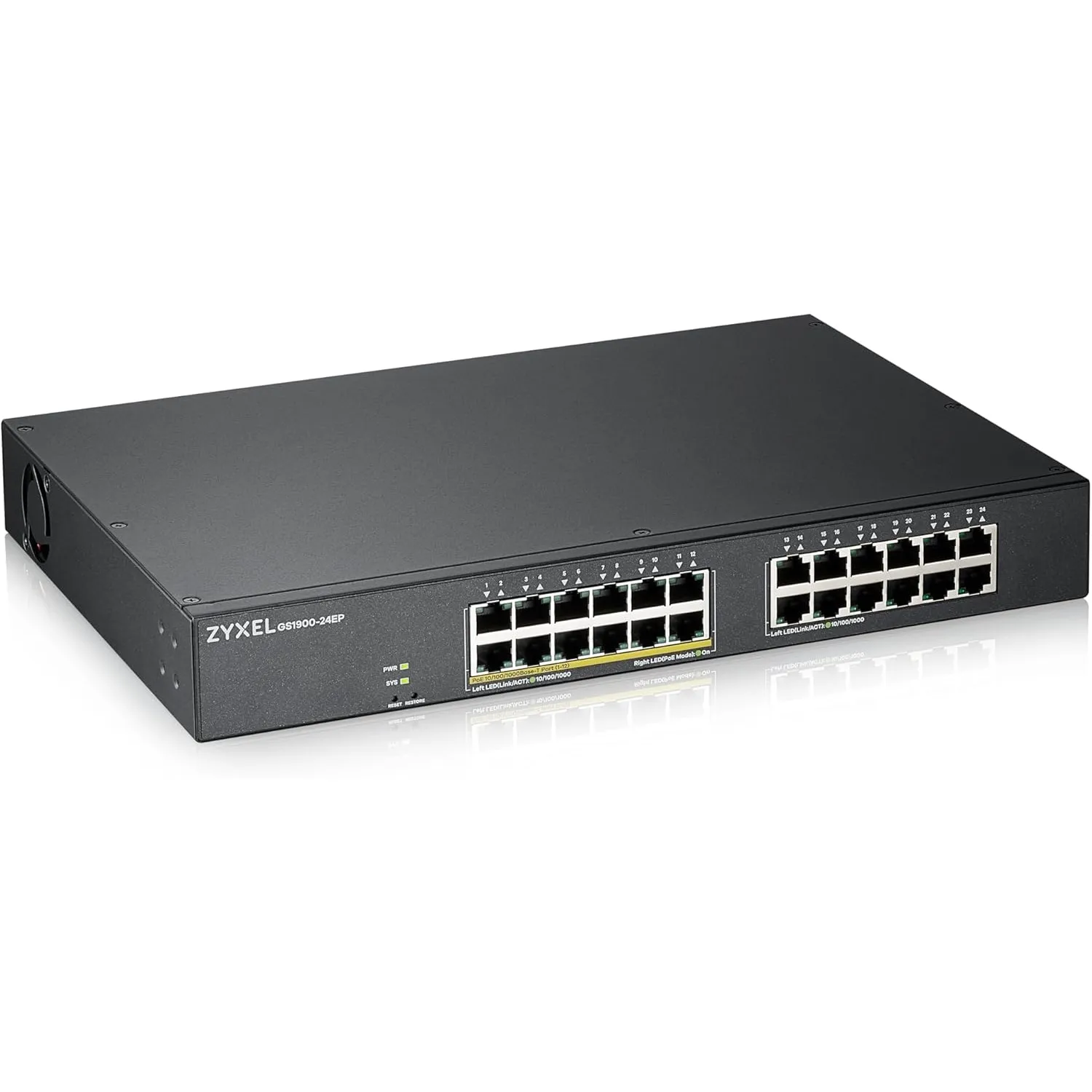 Zyxel Netzwerk Switch 24 Port | Smart Managed PoE+ | GS1900-24EP
