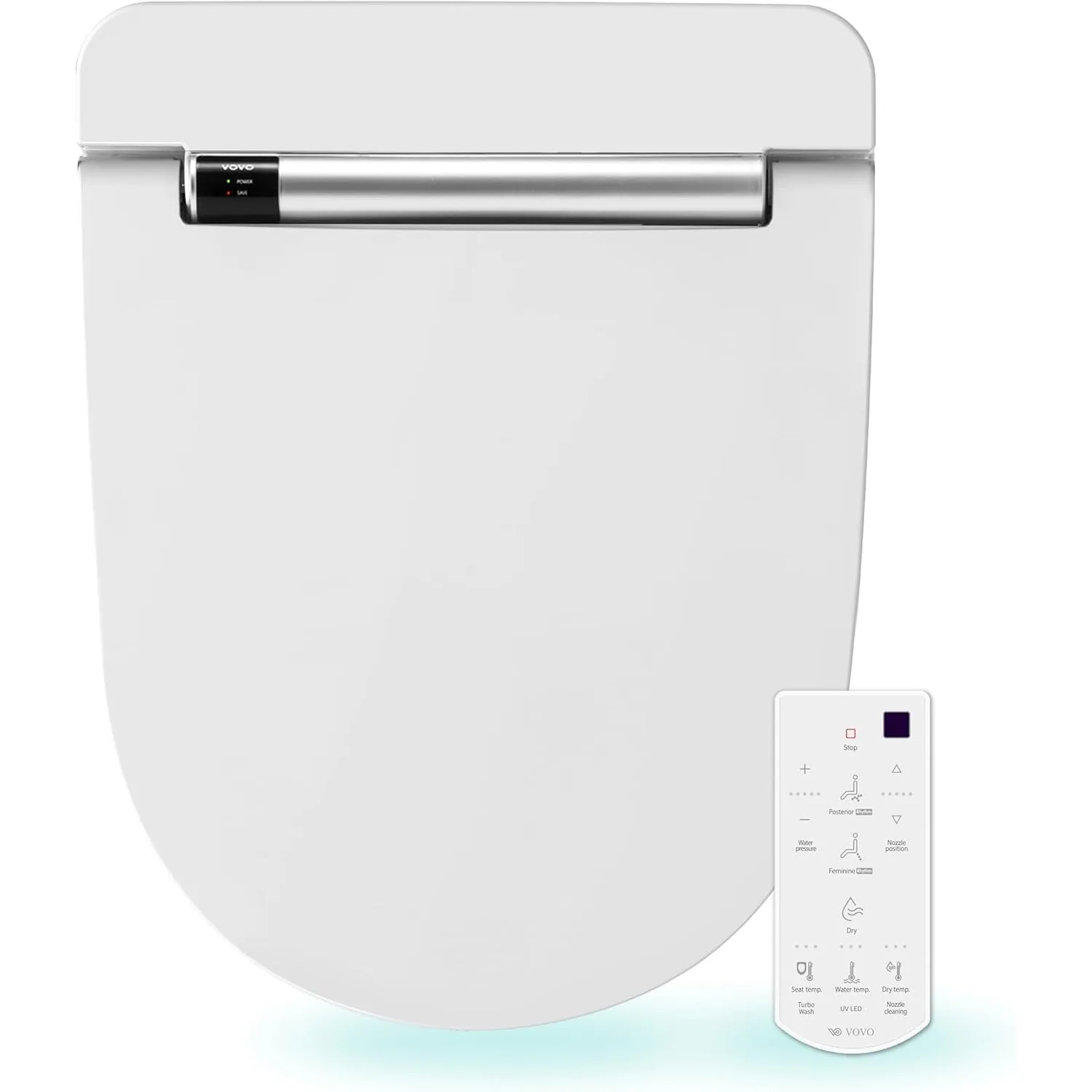 VOVO VB-4100SR Elektronischer Smart Bidet Toilettensitz, Rund, Selbstreinigende Düse aus Volledelstahl, Nachtlicht, Des…
