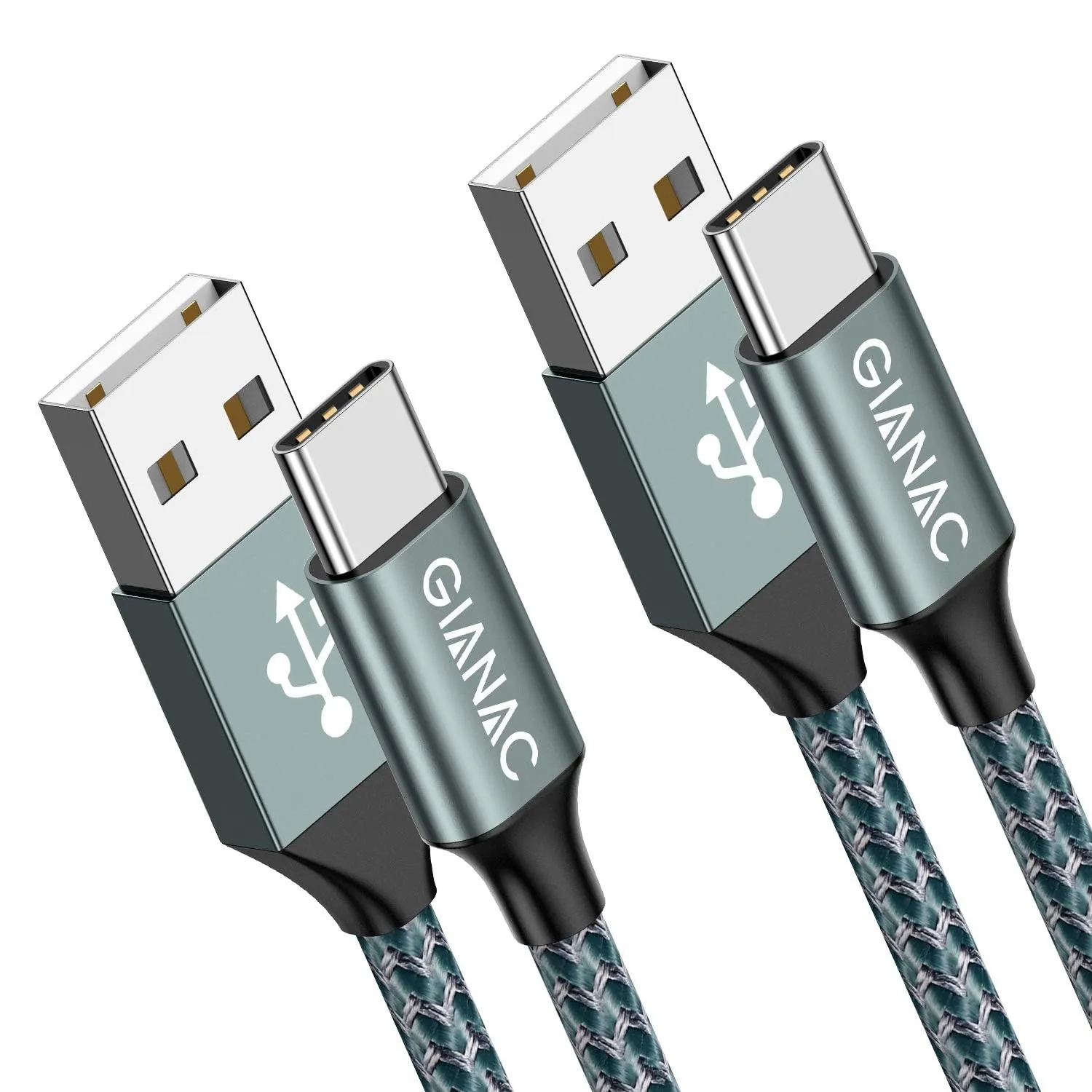 GIANAC USB C Kabel, [2 Stück 2m] 3.1A ladekabel USB C Schnellladung und Synchronisierungskabel USB C für Samsung S10/S9…