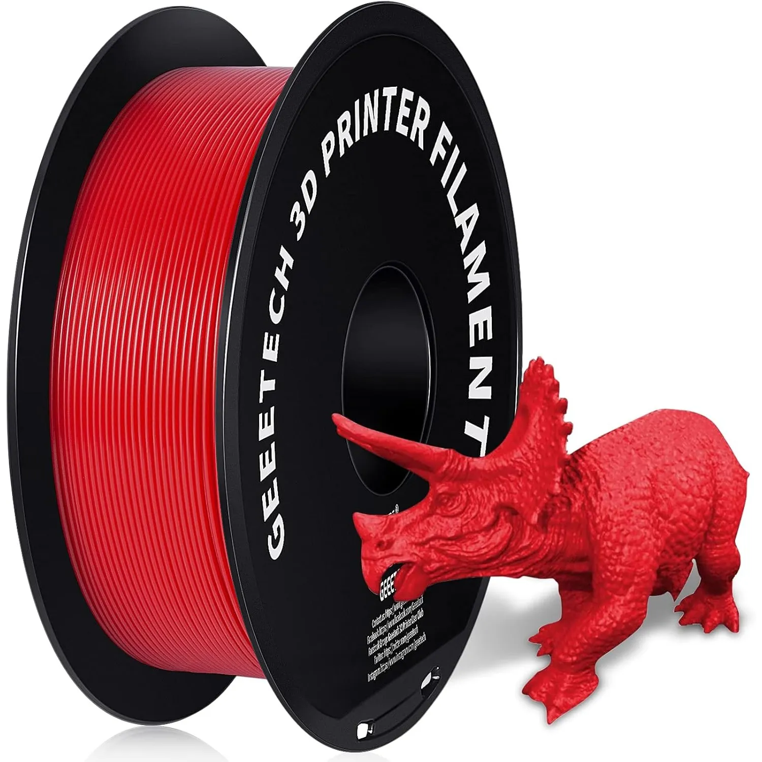 GEEETECH 3D Filament PETG 1,75 mm 1 kg für 3D Drucker, Maßgenauigkeit +/- 0,02 mm, rot