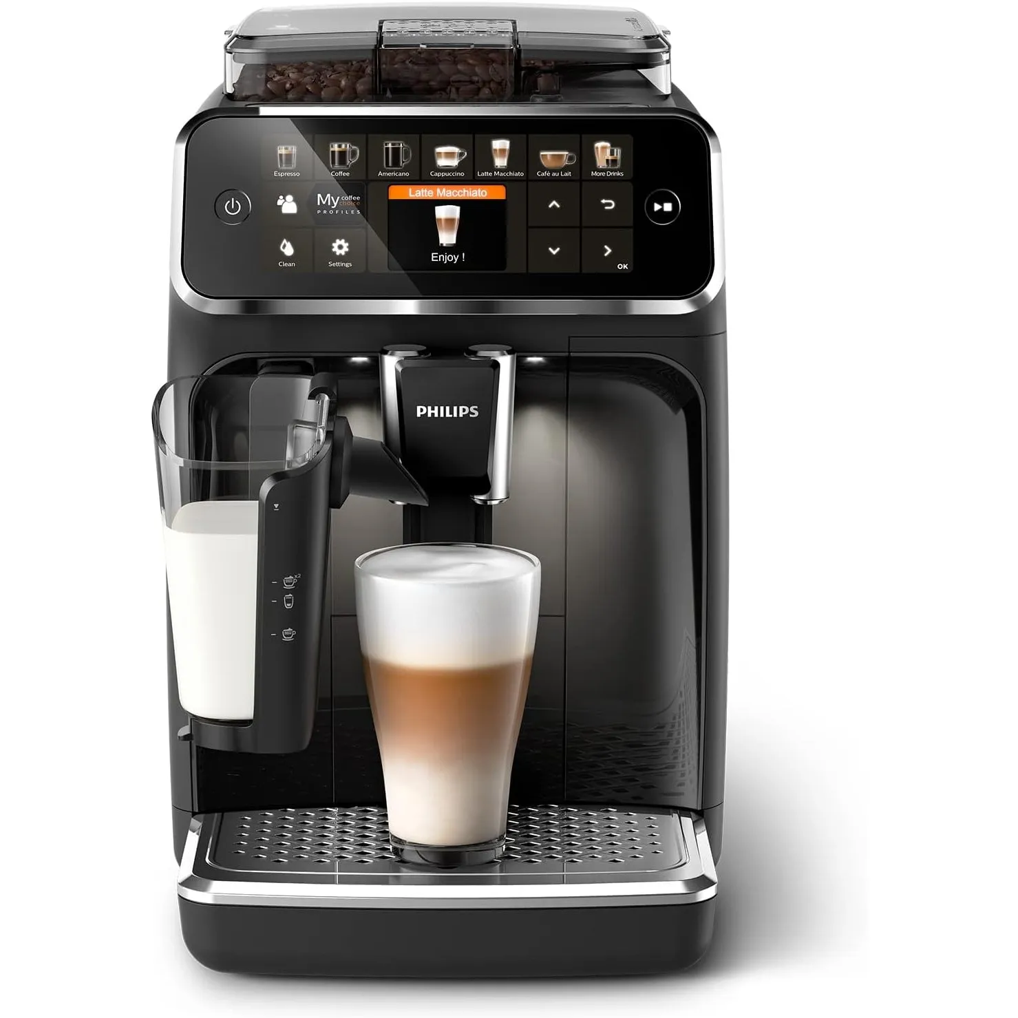 PHILIPS Kaffeevollautomat LatteGo 5400 Serie, Schwarz, 12 Spezialitäten