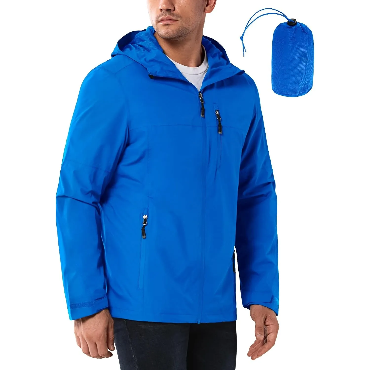 33,000ft Regenjacke Herren Wasserdicht Atmungsaktiv Packbare Leichte Jacke