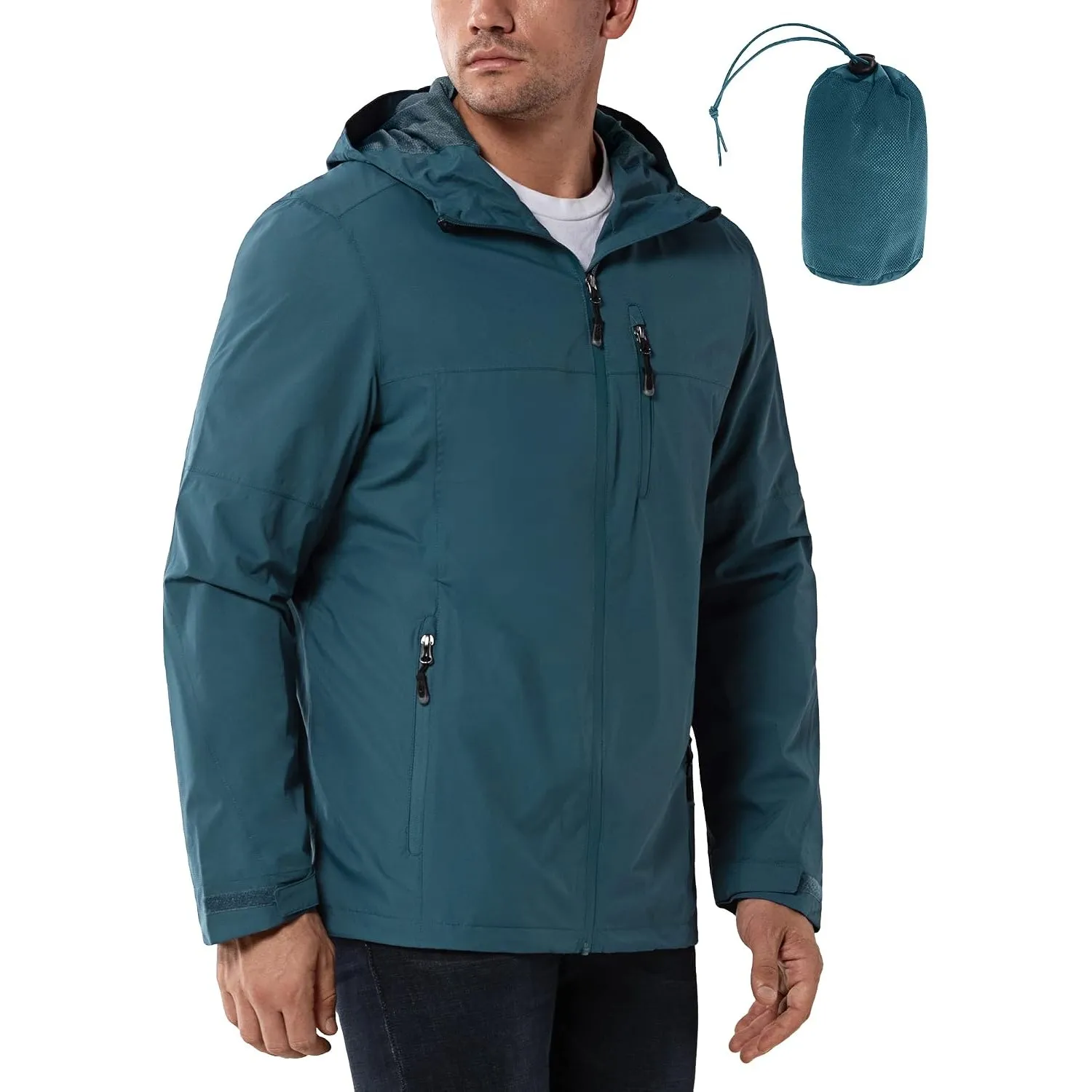 33,000ft Regenjacke Herren Wasserdicht Atmungsaktiv Packbare Leichte Jacke