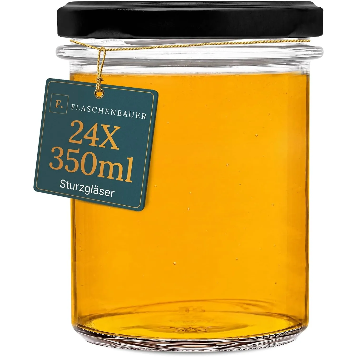 Flaschenbauer - 24er Set Sturzgläser 350ml - Einmachgläser mit Deckel TO82, Marmeladengläser, Schraubgläser, Joghurtglä…