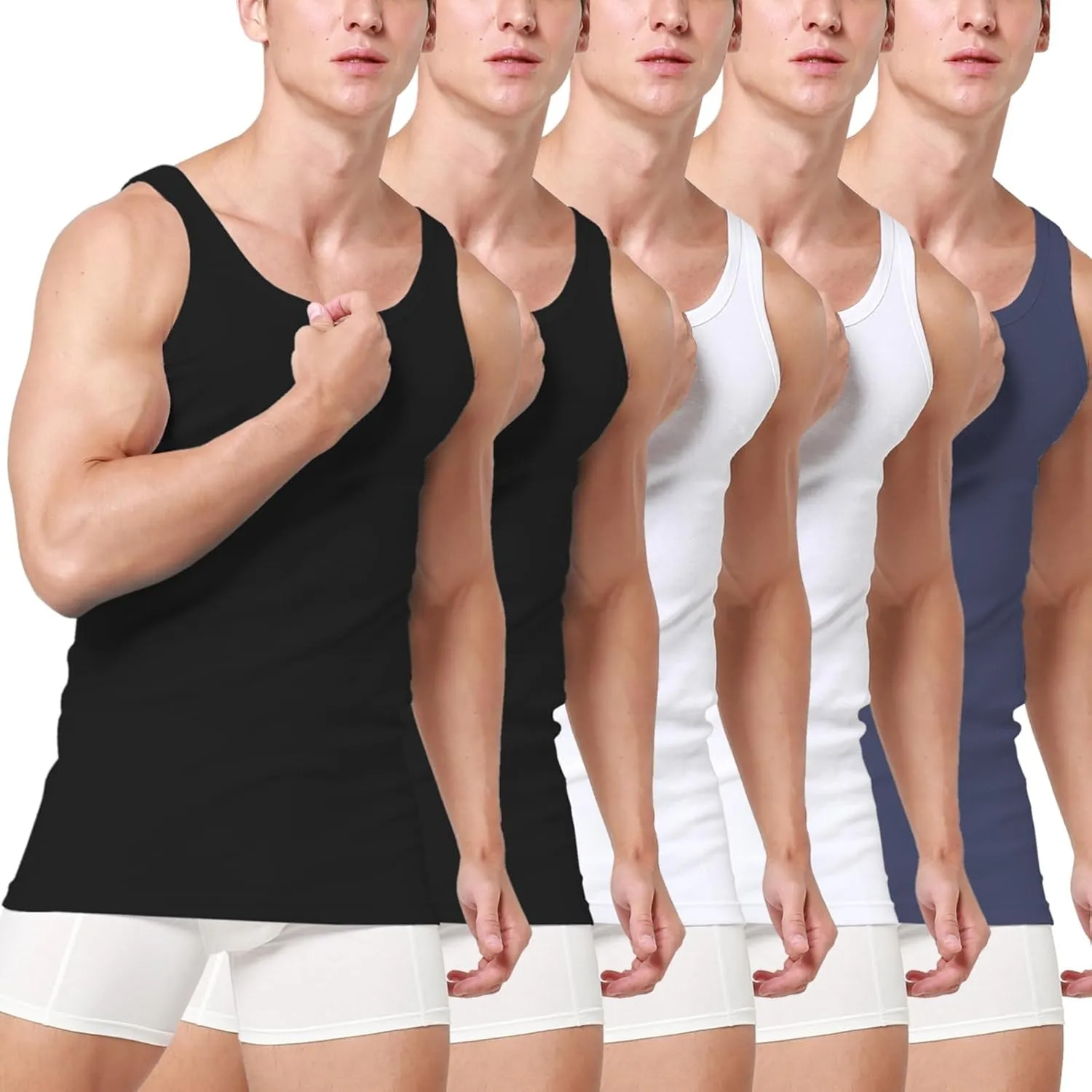 Smart Sir Unterhemd Herren 3/5er Pack 100% Baumwolle Bequem & Atmungsaktiv