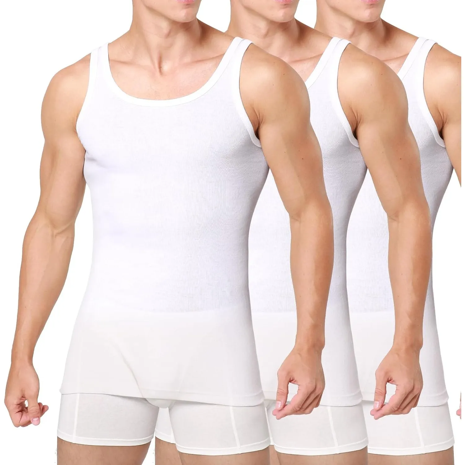 Smart Sir Unterhemd Herren 3/5er Pack 100% Baumwolle Bequem & Atmungsaktiv