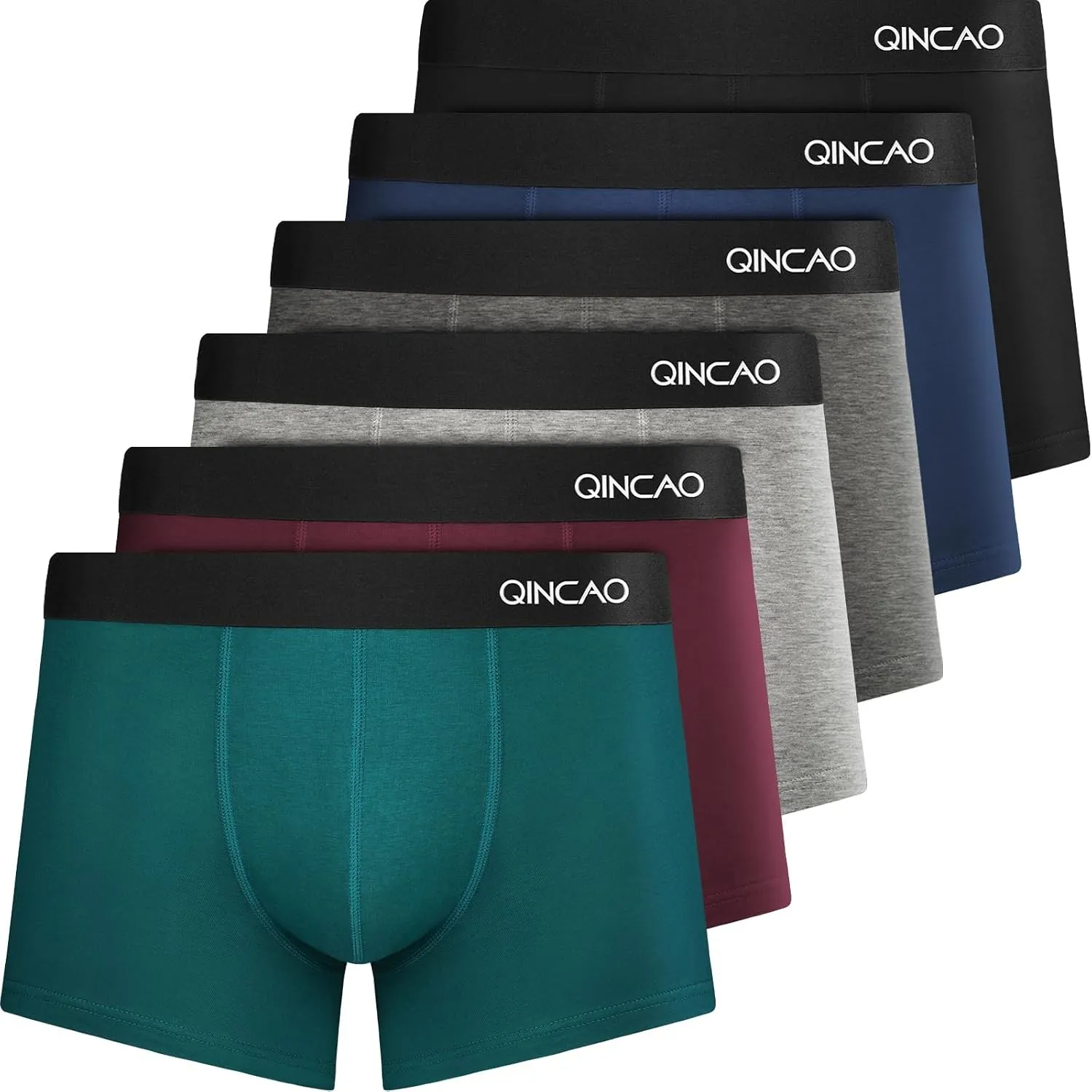 QINCAO Boxershorts Herren 6 Pack aus Baumwolle, Weich & Komfortabel