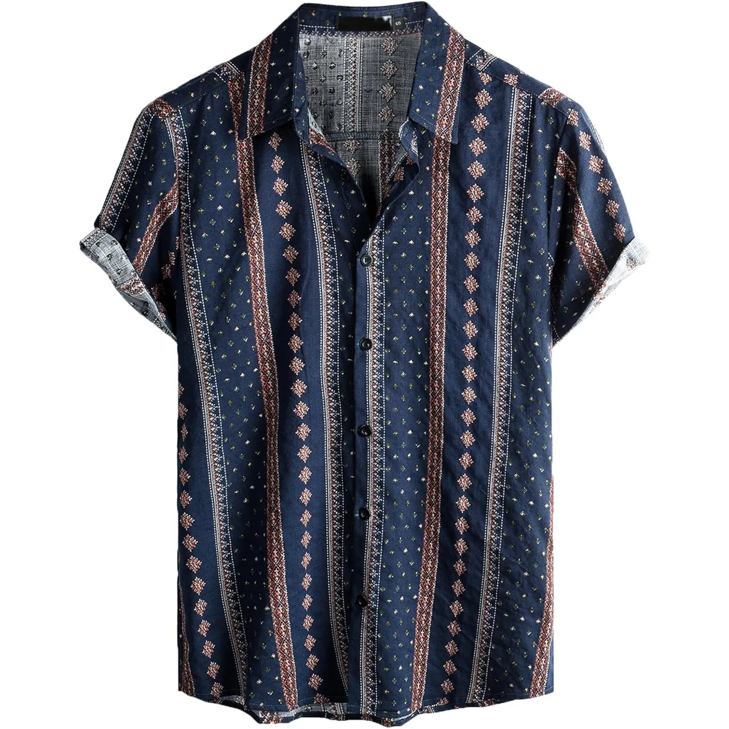 VATPAVE Herren Hawaii Hemd Männer Kurzarm Sommer Freizeithemd Casual Strand Blumen Hawaiihemd