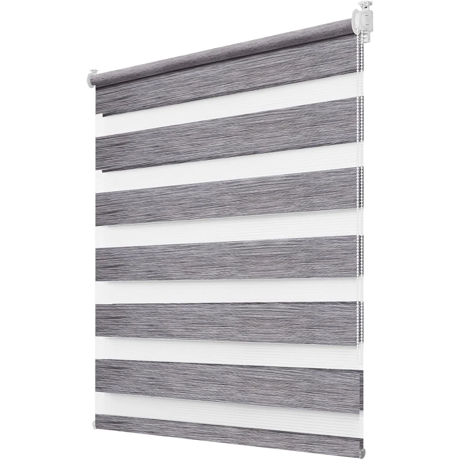 Deswell Doppelrollo Klemmfix ohne Bohren Marmor-Grau B65 x H150 cm (Stoffbreite 61cm) Rollos für Fenster ohne Bohren fü…