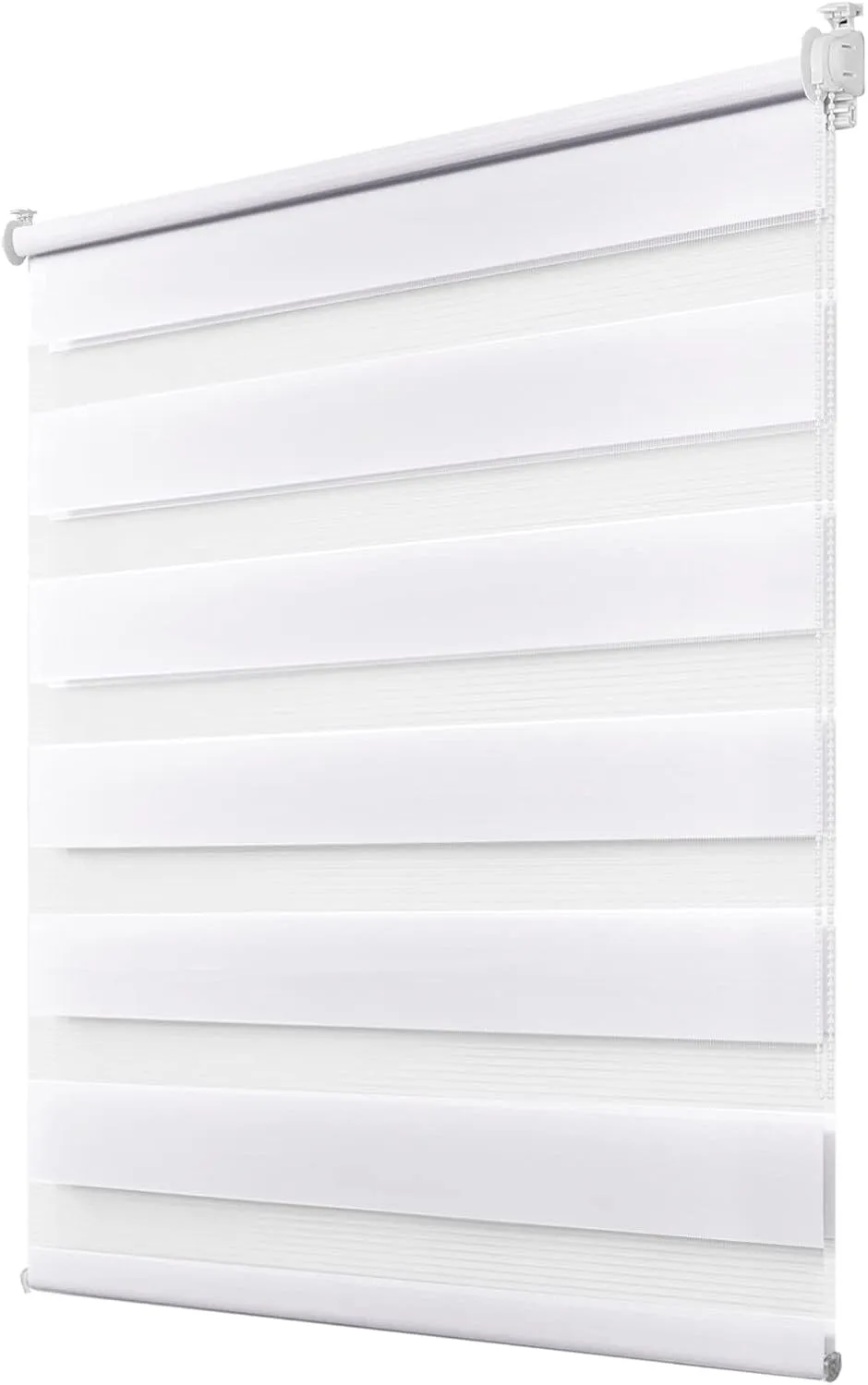 Deswell Doppelrollo Klemmfix ohne Bohren Weiß B110 x H130 cm (Stoffbreite 106cm) Rollos für Fenster ohne Bohren für Fen…