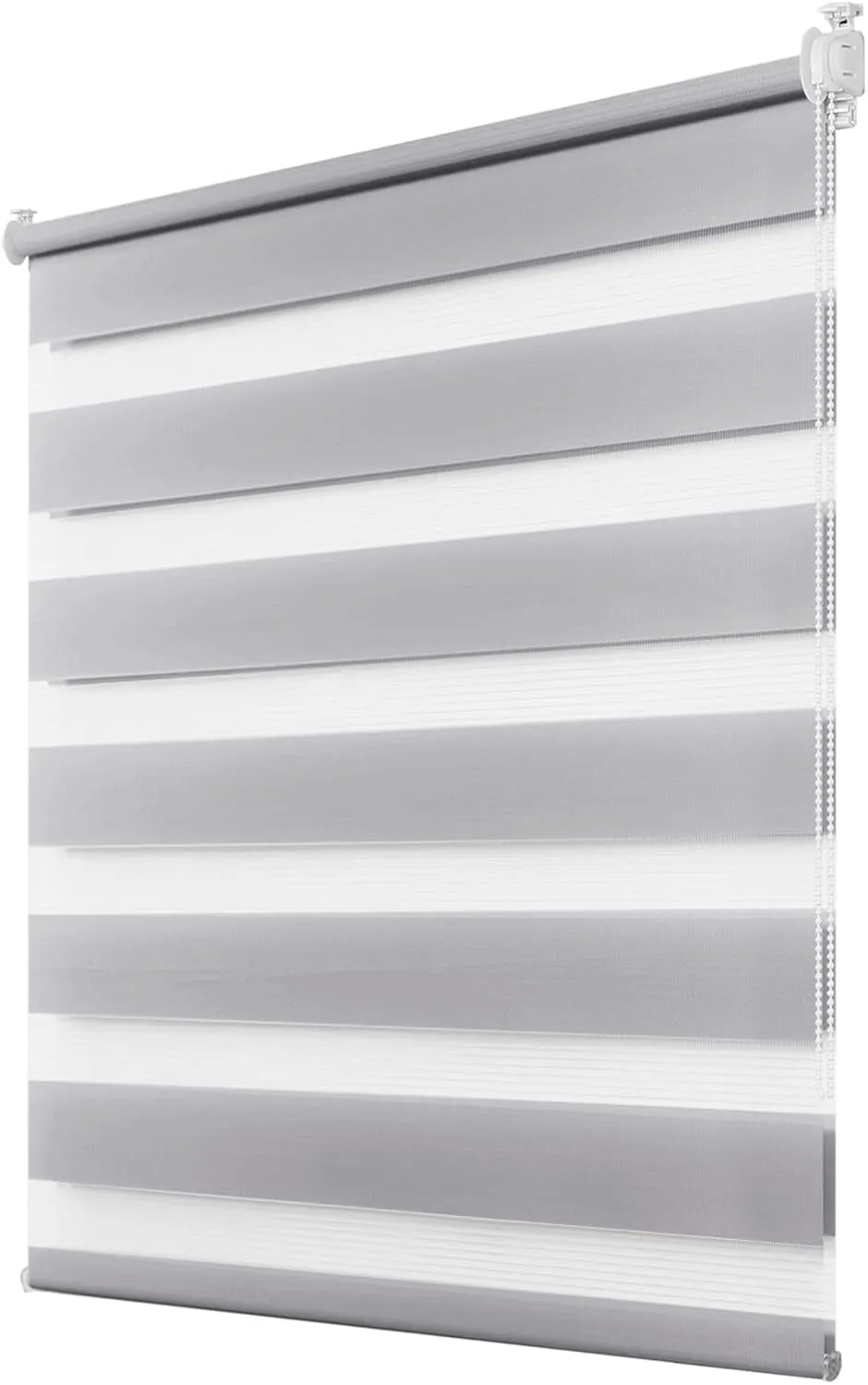 Deswell Doppelrollo Klemmfix ohne Bohren Grau B55 x H210 cm (Stoffbreite 51cm) Rollos für Fenster ohne Bohren für Fenst…