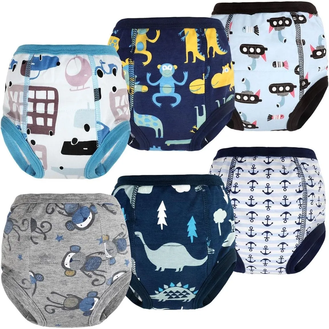 FLYISH DIRECT Baby Töpfchen Trainingshosen für Mädchen und Jungen | 6er Pack Töpfchen Unterwäsche für Töpfchentraining