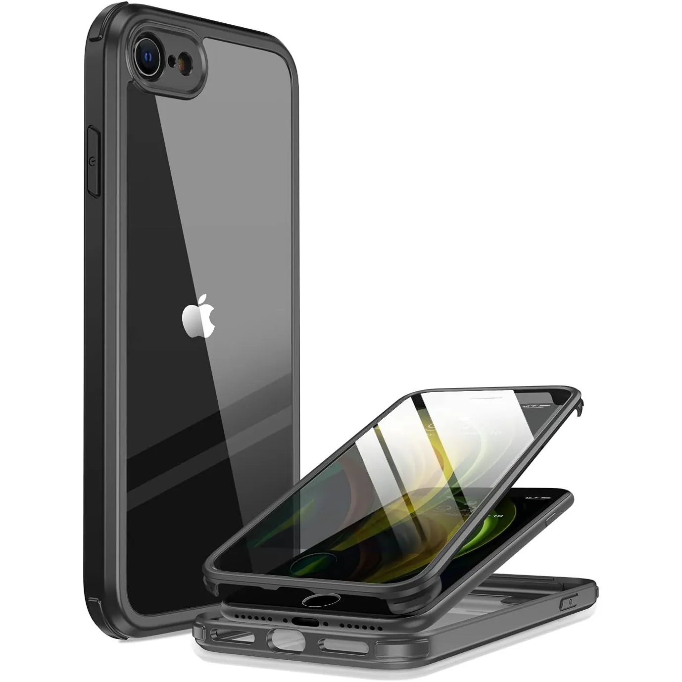 miracase 360 Grad Hülle kompatibel mit iPhone SE 2022/ SE 2020/ iPhone 8, Ganzkörper Schutzhülle mit eingebauter Glas D…