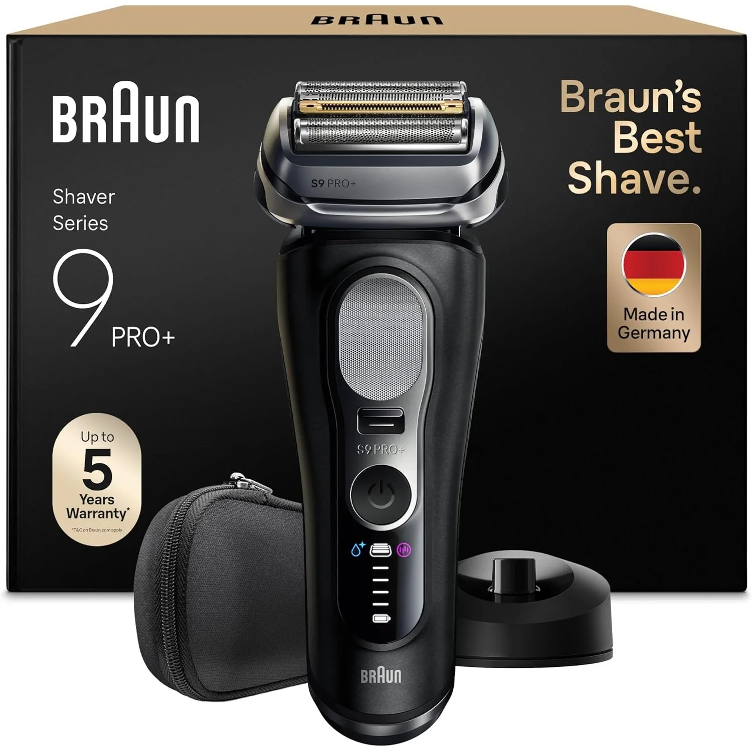 Braun Series 9 PRO+ Elektrorasierer Herren, 5+1 Ultradünne Präzisionsklingen, Pro-SensoAdapt, Rasierapparat mit 60 Min.…