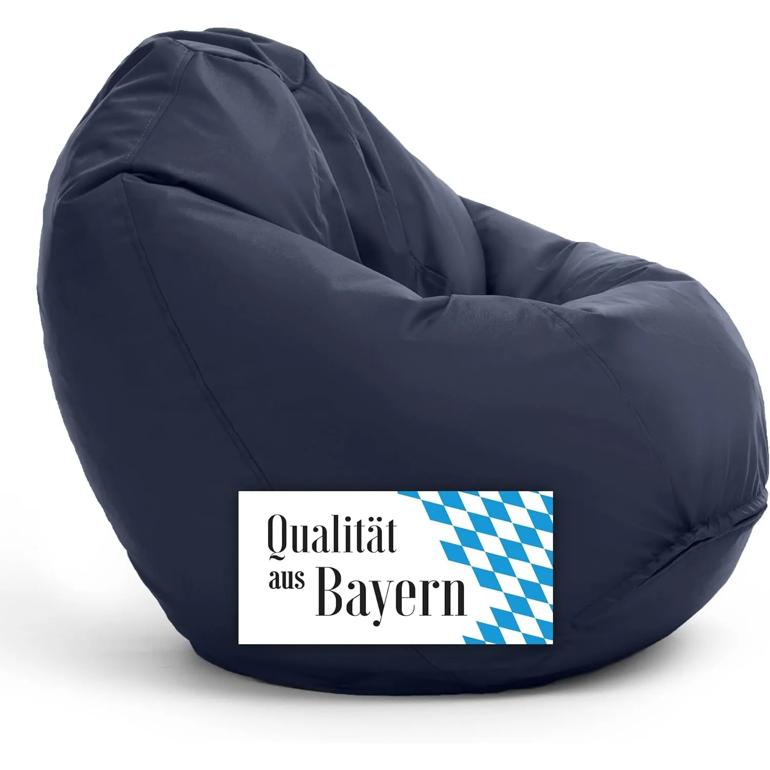 Bruni Sitzsack Classico L in Blaugrau – XL Sitzsack mit Innensack zum Lesen, Abnehmbarer Bezug, lebensmittelechte EPS-P…